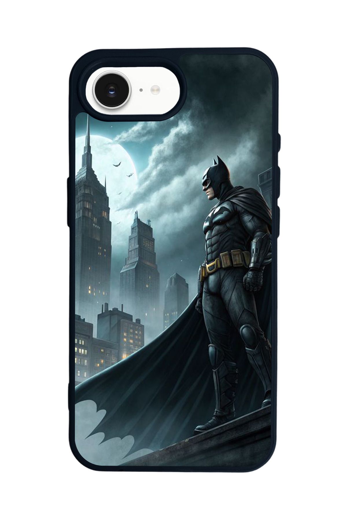 Aksel Kılıf Apple iPhone 16e Uyumlu Baskılı,Mat Siyah,Yumuşak Silikon,Koruyucu,Şok Emici Kapak,Kılıf