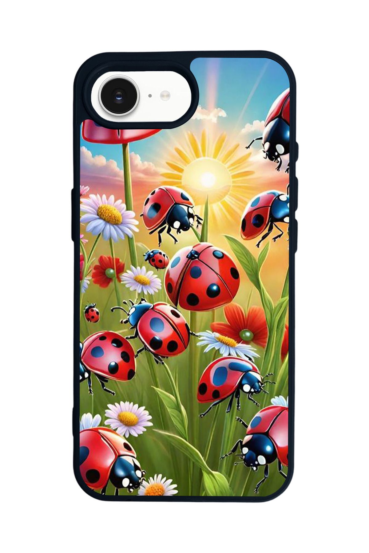 Aksel Kılıf Apple iPhone 16e Uyumlu Baskılı,Mat Siyah,Yumuşak Silikon,Koruyucu,Şok Emici Kapak,Kılıf