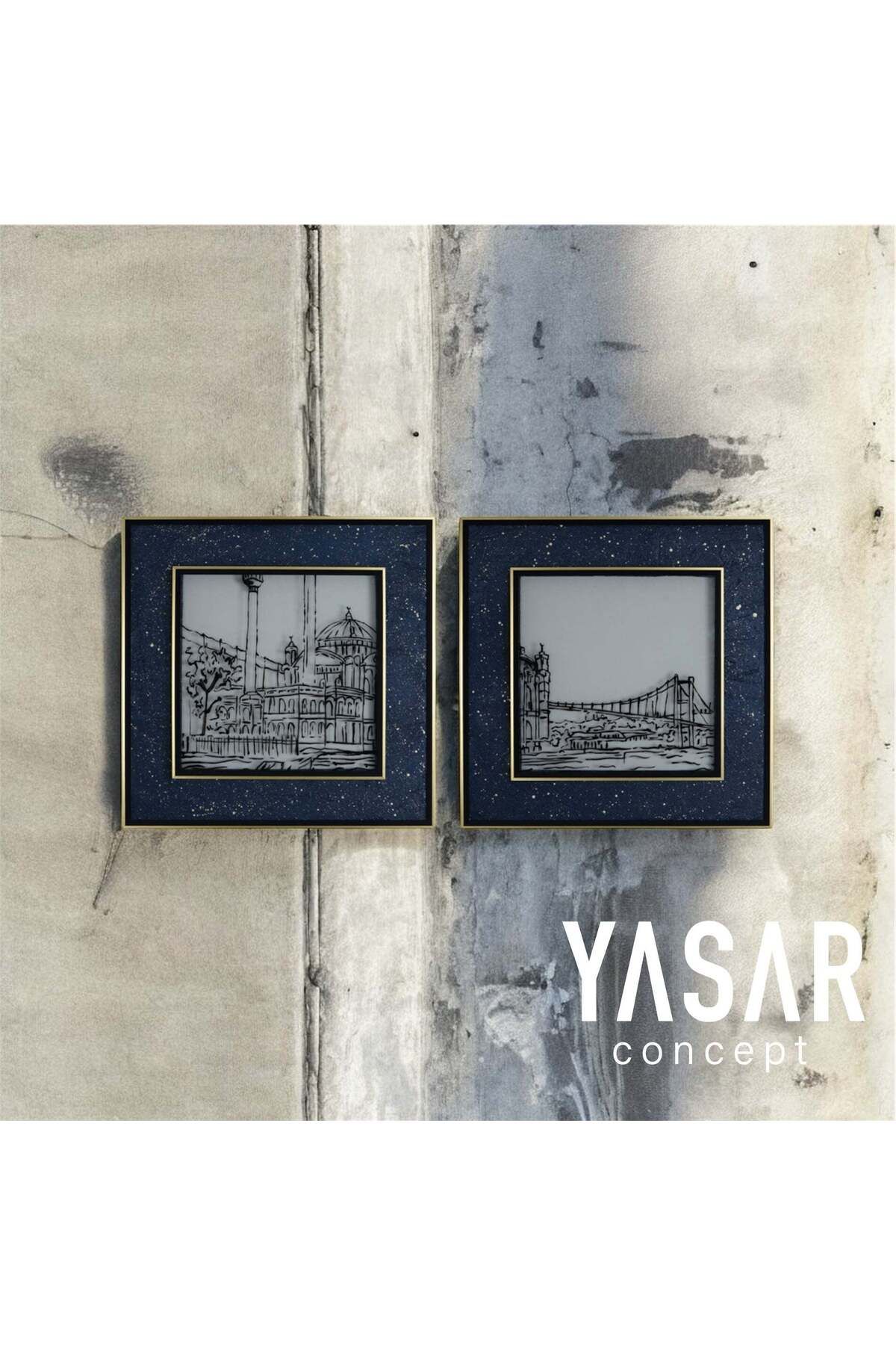 YSR CONCEPT Golden Istanbul Landmarks El Yapımı Tablo