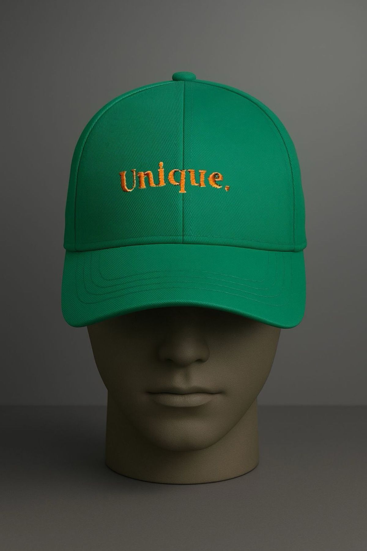 mieraedesign Mierae Unisex Turuncu Yazılı Yeşil Şapka