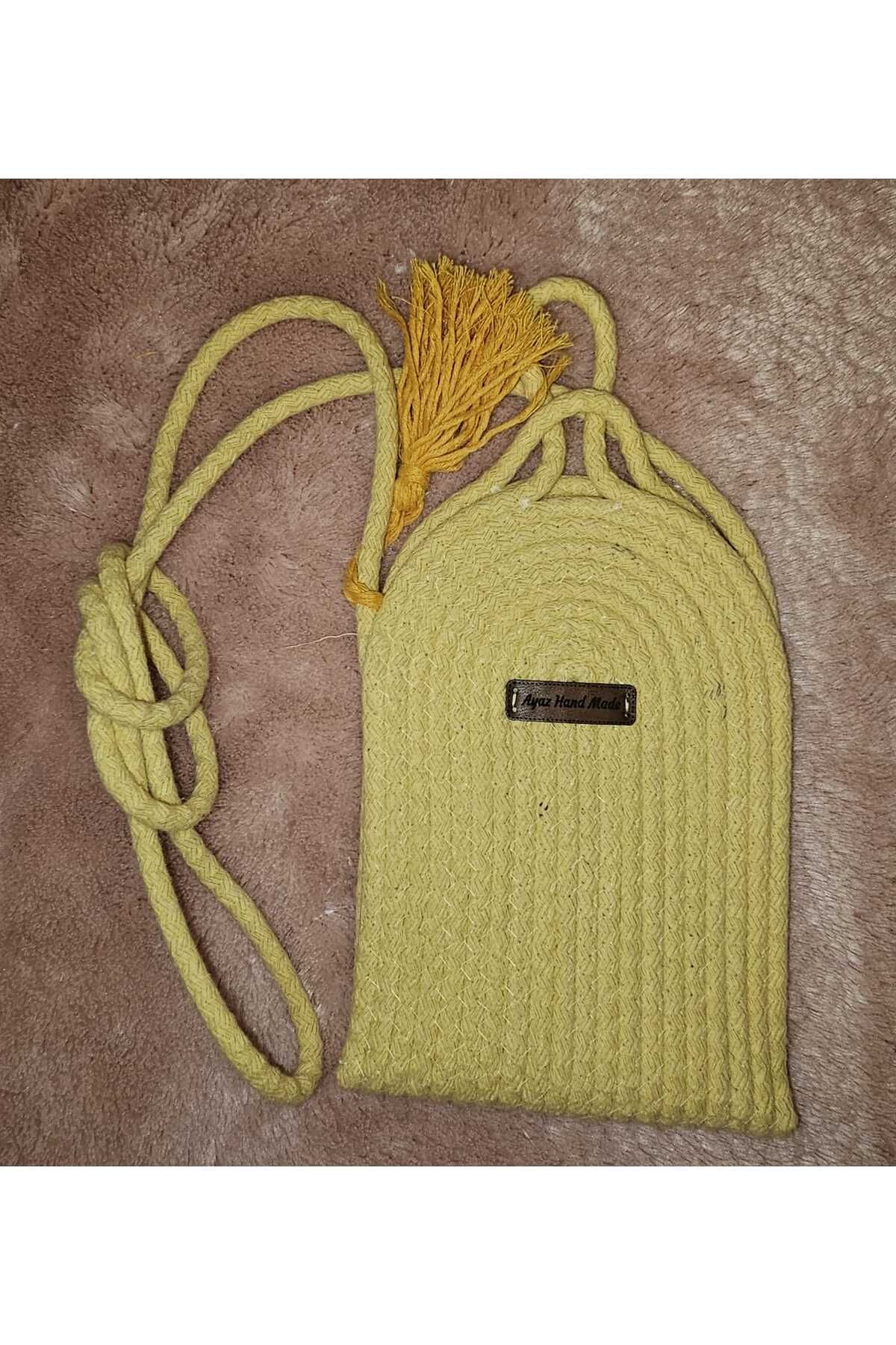 Ayaz Handmade EL YAPIMI KORDON İP TELEFON ÇANTASI