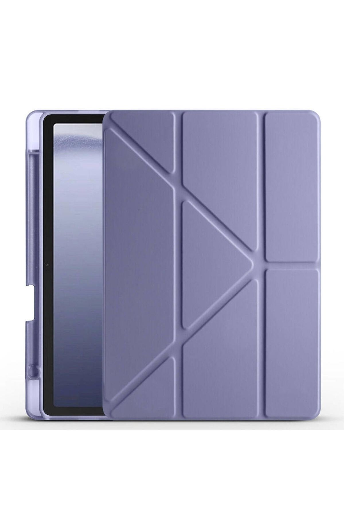 Megafox Teknoloji Samsung Galaxy Tab A9 Plus Uyumlu Tablet Kılıfı Tri Folding Kalem Bölmeli Kılıf