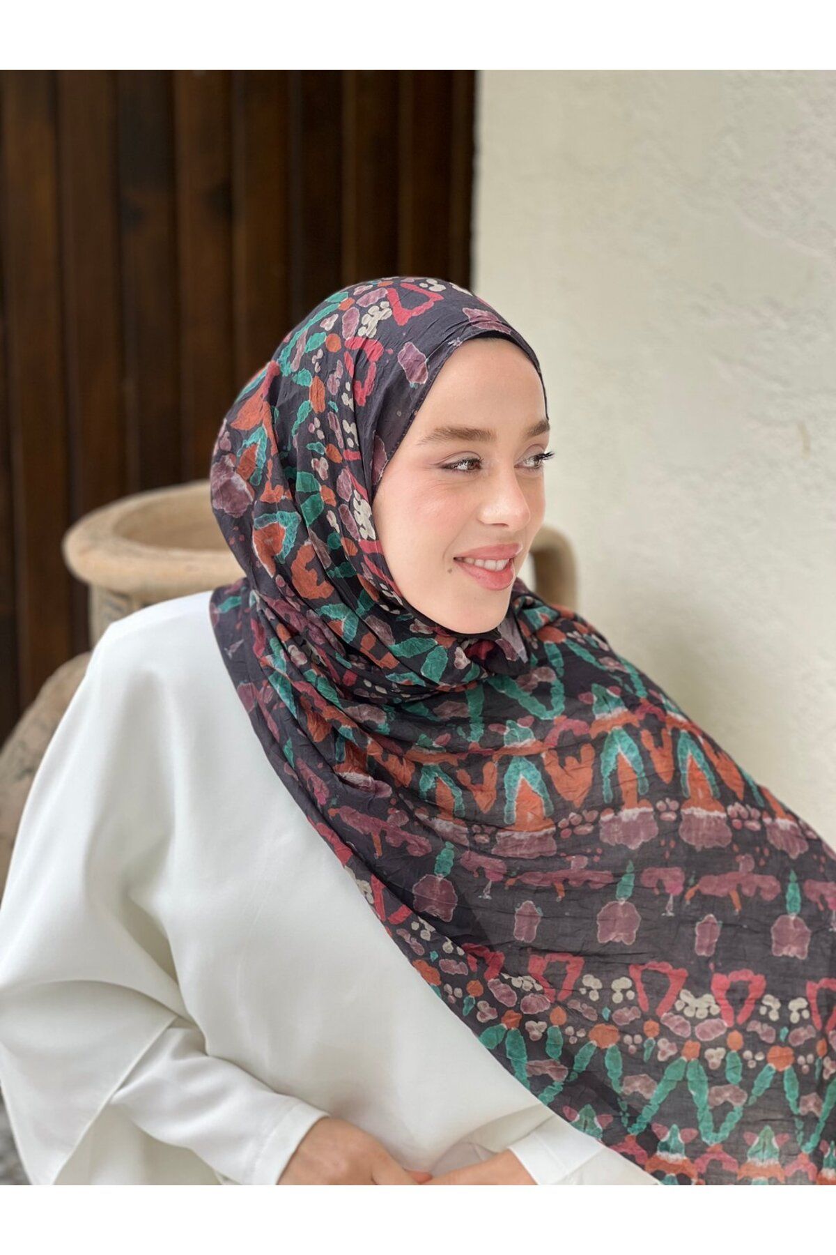 Modakaşmir-Abstract Zigzag Pattern Bamboo Shawl 3