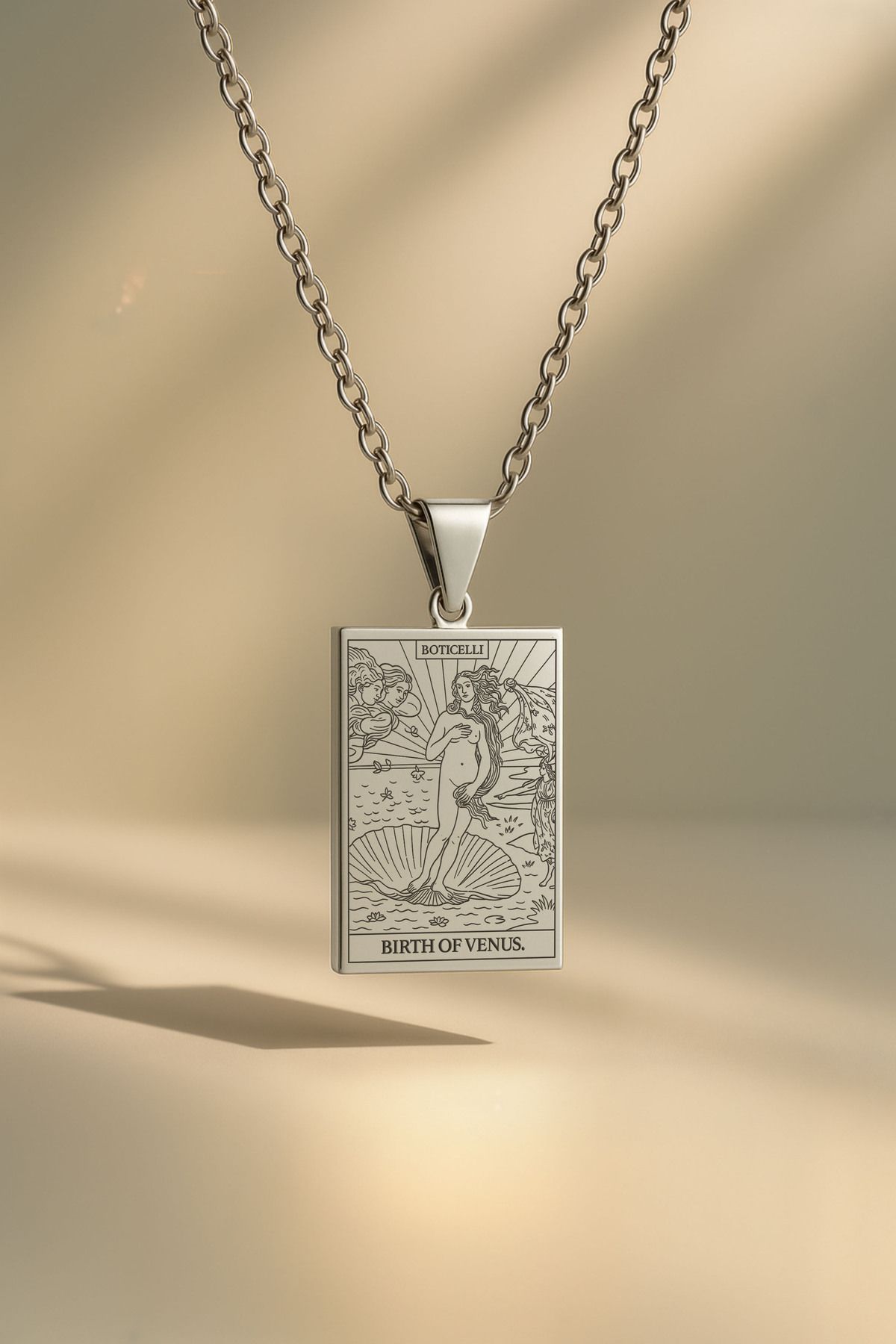 ArtinArt Birth of Venus - Sandro Botticelli Tarot Kart | 316L Çelik Kolye