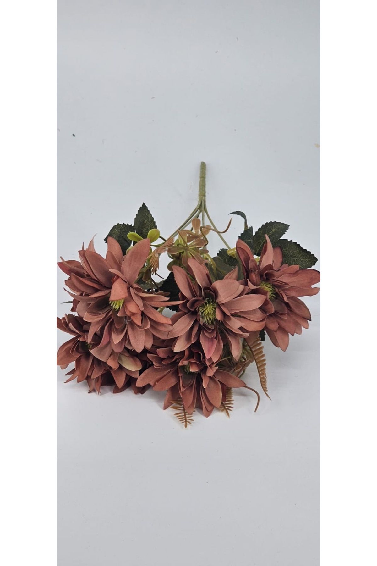 YASİMA 5 DALI KAHVERENGİ ÇAN ÇİÇEĞİ ARANJMANLI 34CM BUKET VAZO DEKOR ÇİÇEĞİ