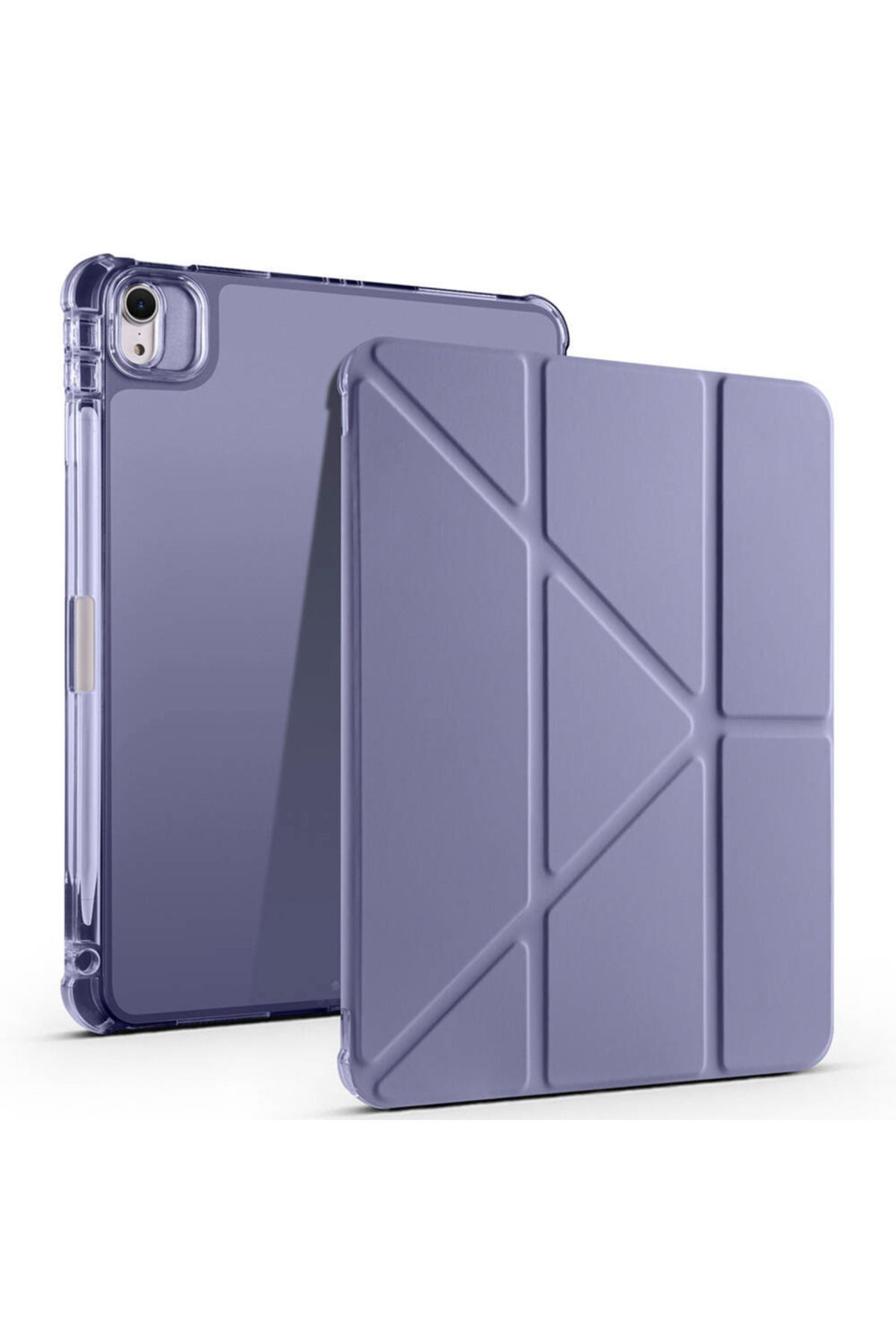 Megafox Teknoloji Apple iPad Air 11 2024 Uyumlu Tablet Kılıfı Tri Folding Kalem Bölmeli Standlı Katlanabilir Kılıf