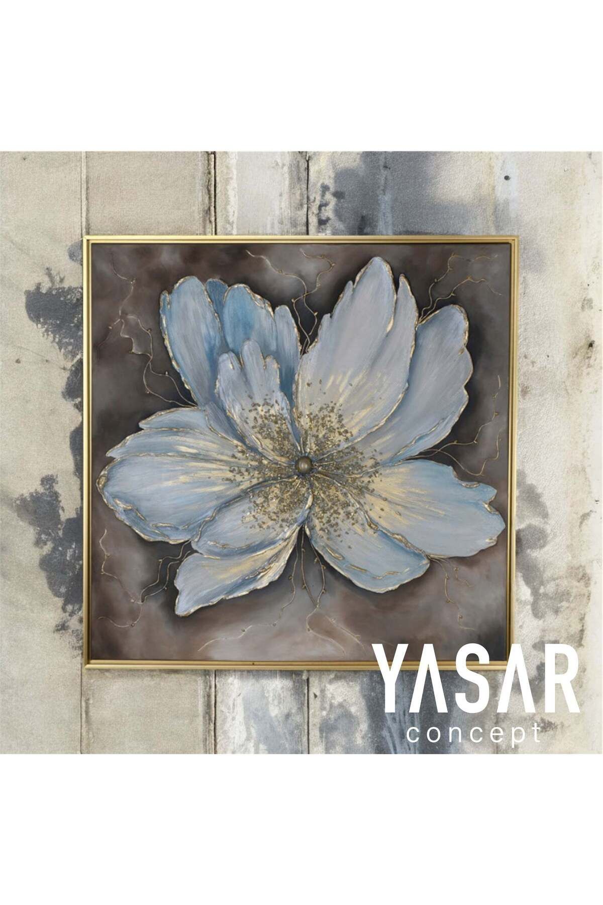 YSR CONCEPT Cerulean Blossom El Yapımı Tablo