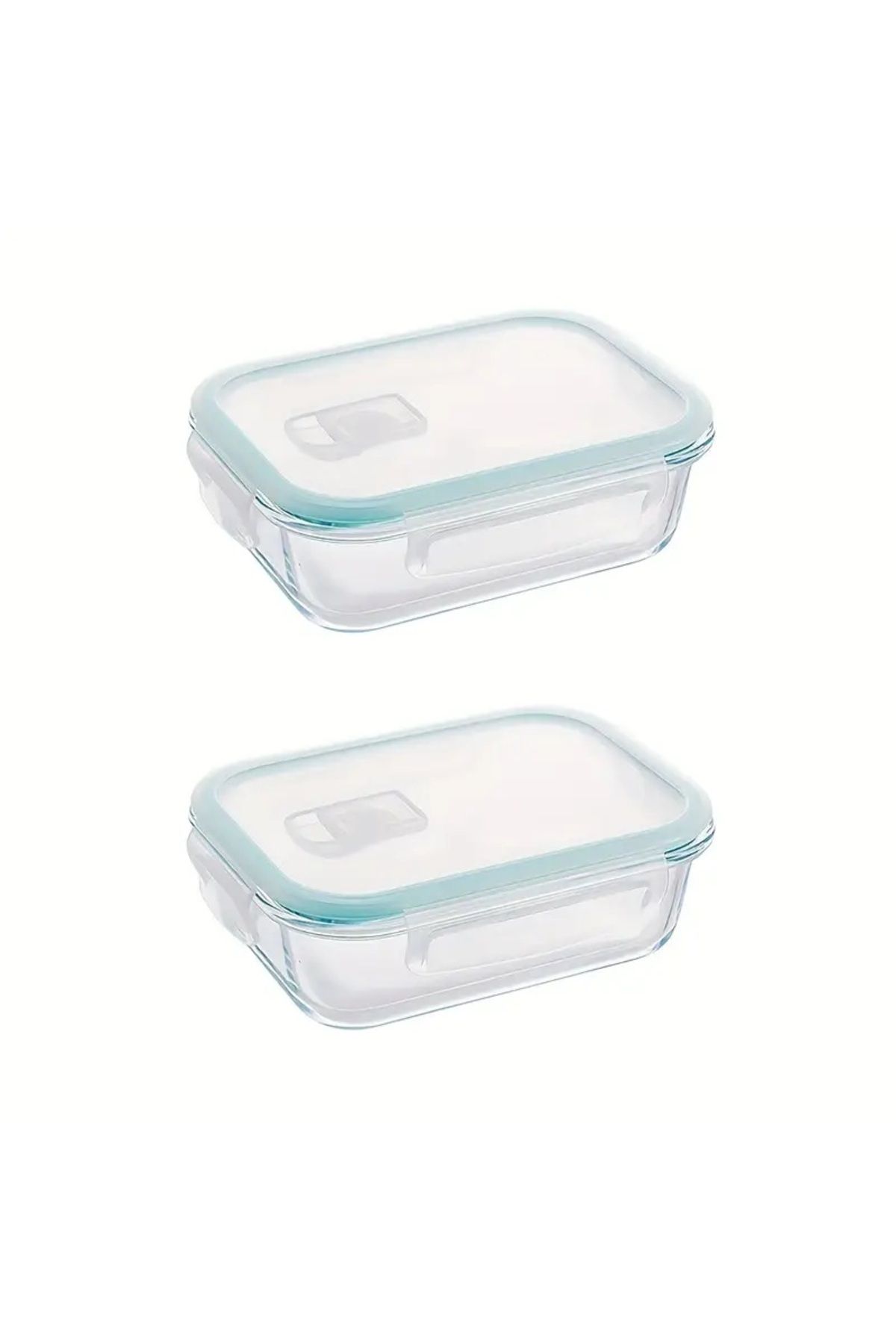 CİHO-Ciho 2 Pieces 1520 ml Glass Ziplock Vacuum Rectangular Airtight Storage Container with Lid 2