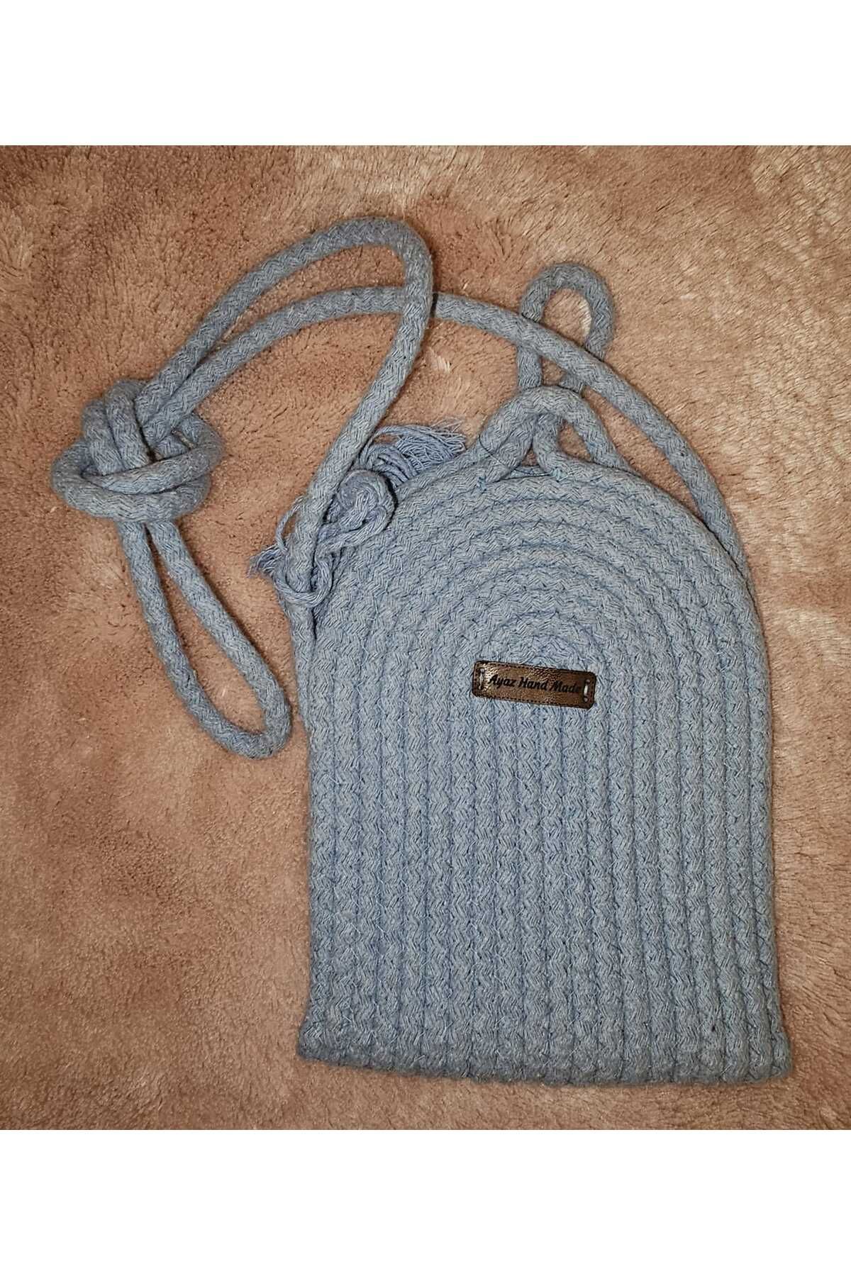 Ayaz Handmade EL YAPIMI KORDON İP TELEFON ÇANTASI
