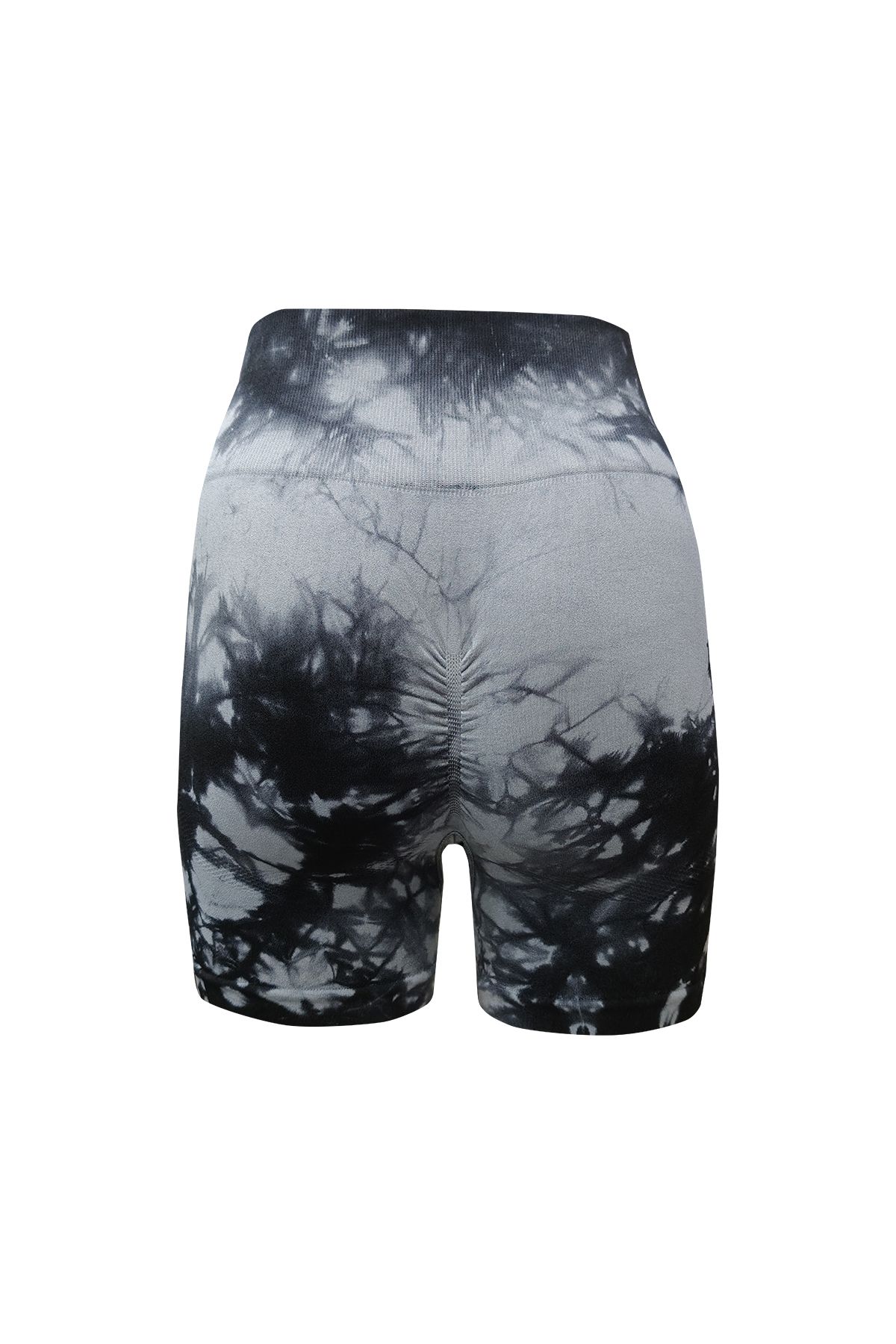 baim x Scrunch Seamless Yüksek Bel Toparlayıcı Batik Desen Büzgülü Spor Kısa Tayt