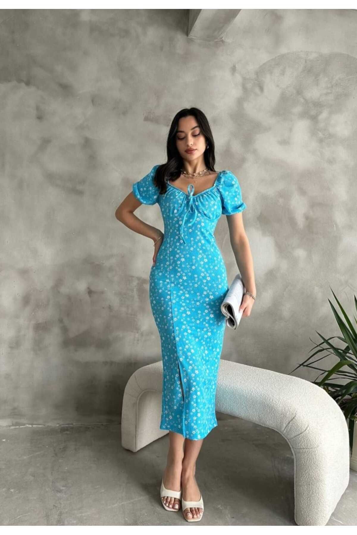 VELİNA & MODA karpuz kol elbise