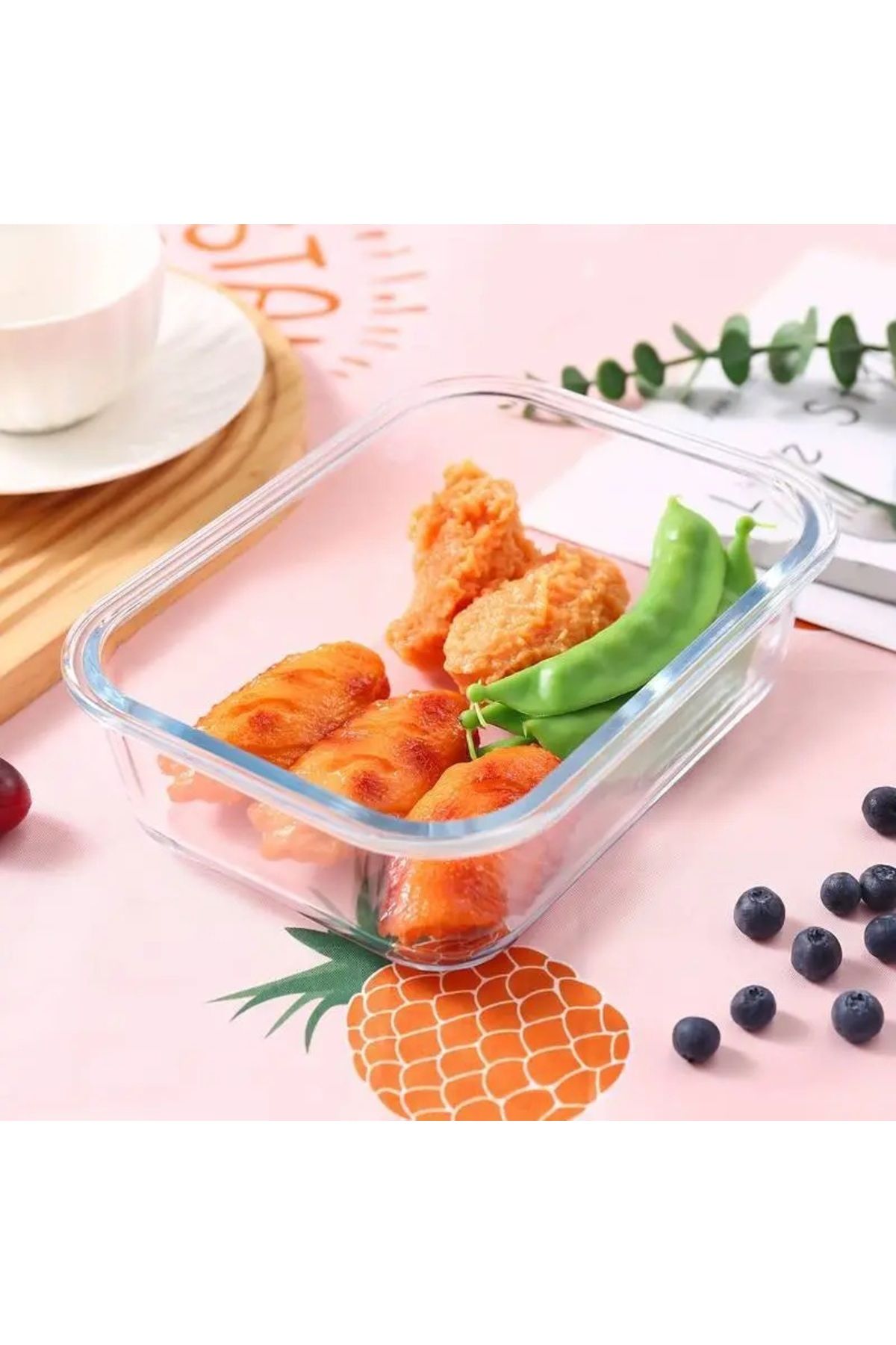 CİHO-2Pcs 700ml Glass Ziplock Vacuum Rectangular Airtight Lid Storage Container 4