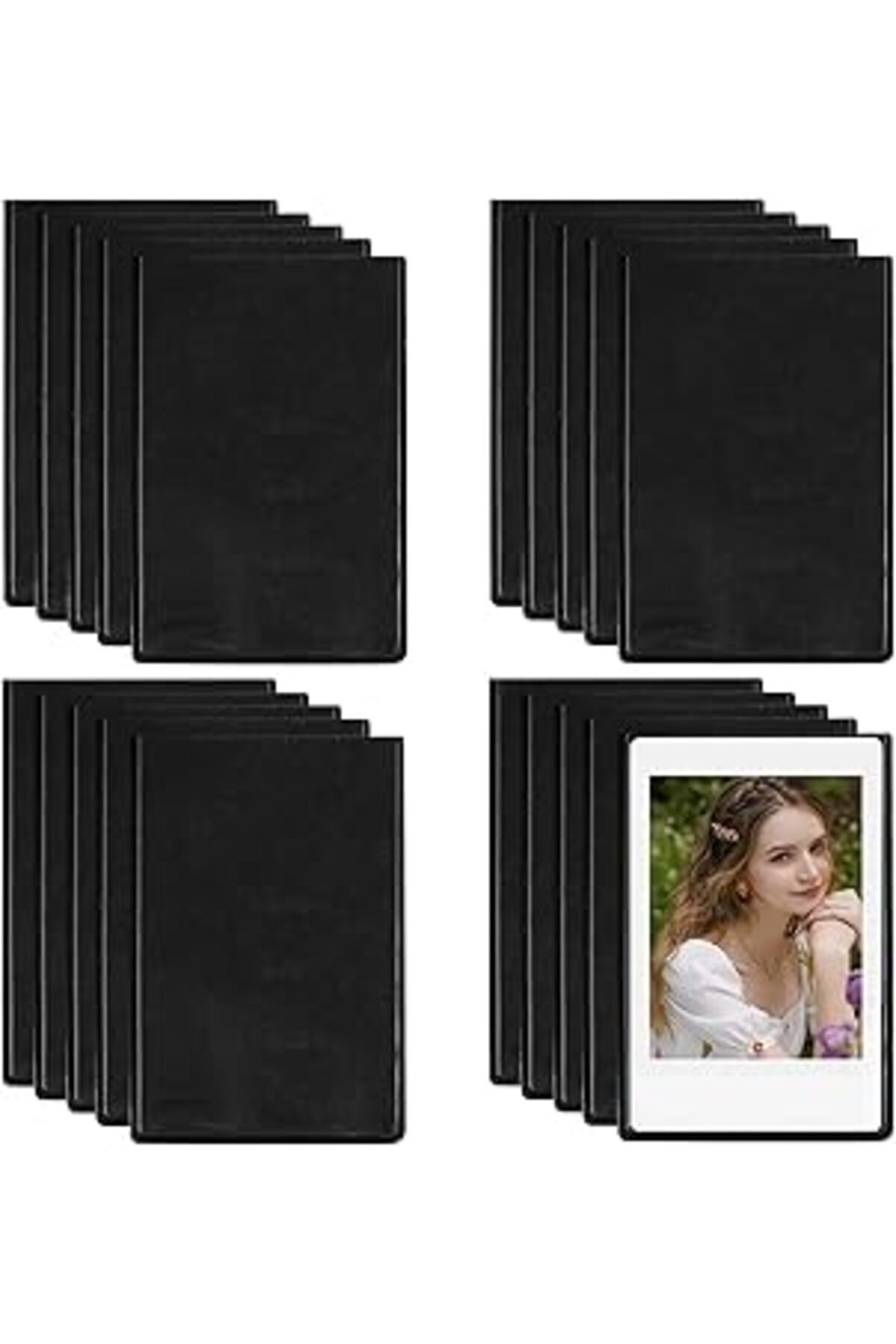 NETWORK ART Lekefeto 20 Adet Manyetik Fotoğraf Çerçevesi, Siyah, 5,5 X 8,4 Cm Fotoğraflar Için Buzdolabı Mıknat
