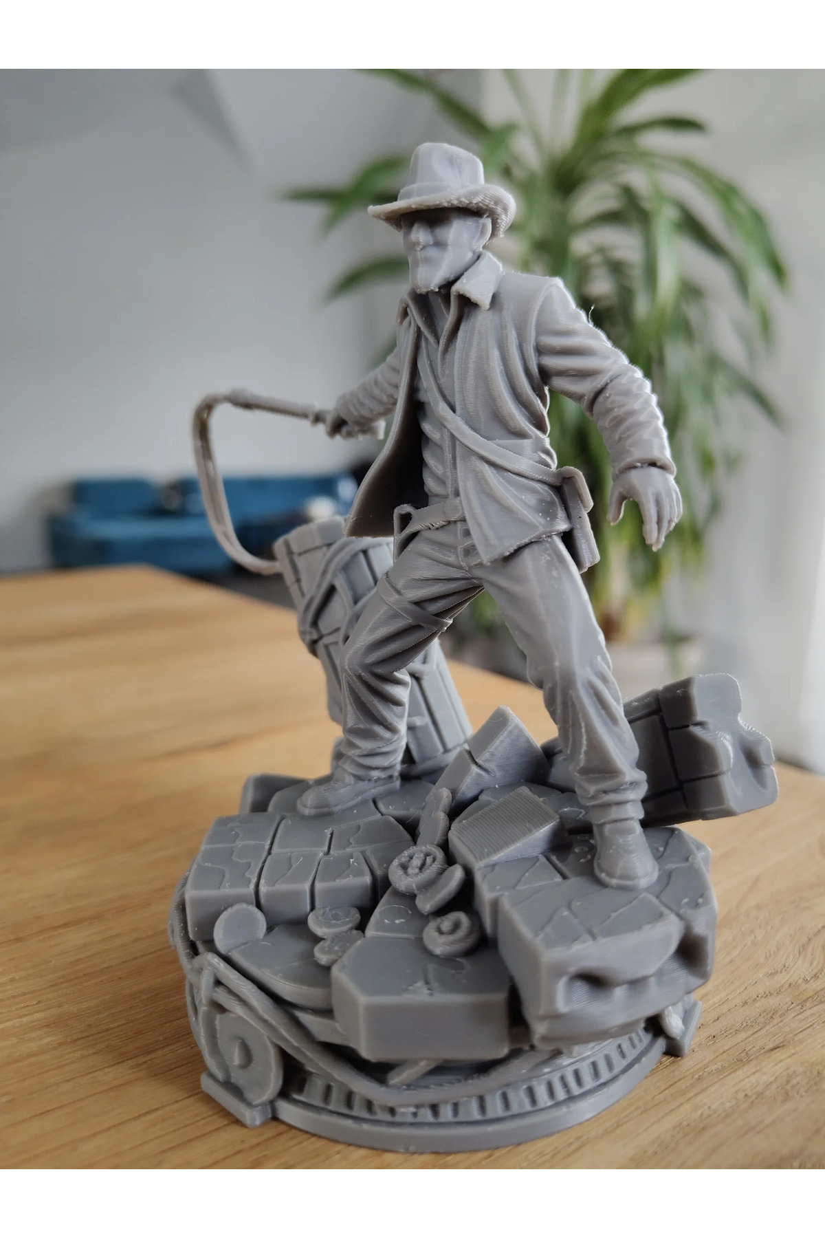 Indiana Jones Diorama 15 cm Stampa 3D Nome Figurina decorativa scrivibile con scena di avventura