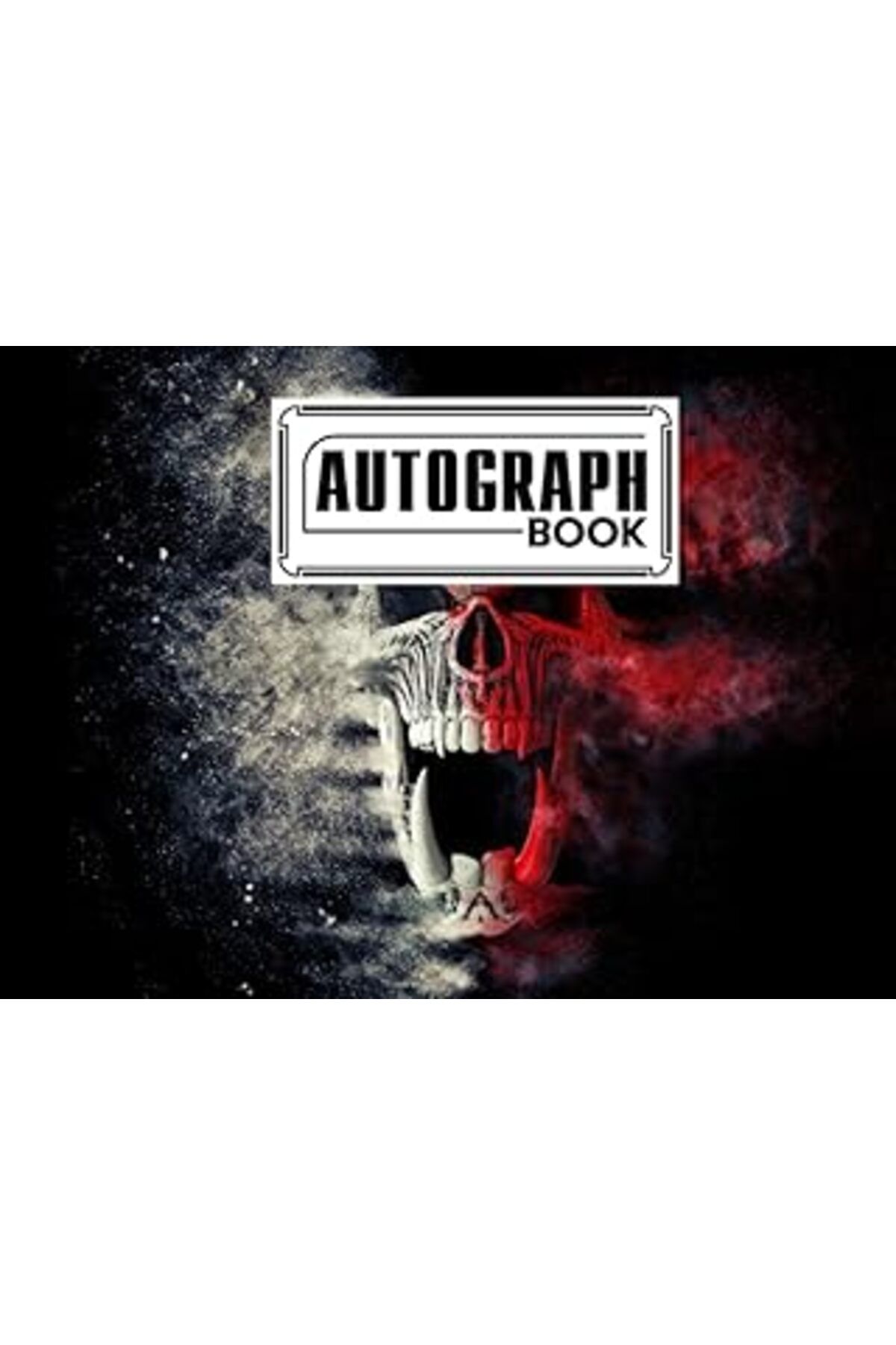 NETWORK ART Autograph Book: Demon Skull Cover | Memory Book, Signature Celebrity Memorabilia Album Gift, Size 8