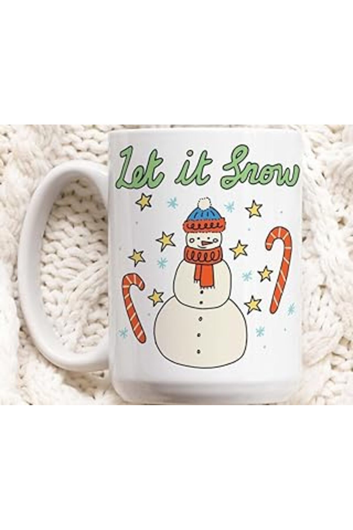 ASİTAN Print Dore Noel Kardan Adam Kupa, Retro Kar Bırakın Noel Kupa, Sıcak Çikolata Kupa,Ingilizce Kupa 2