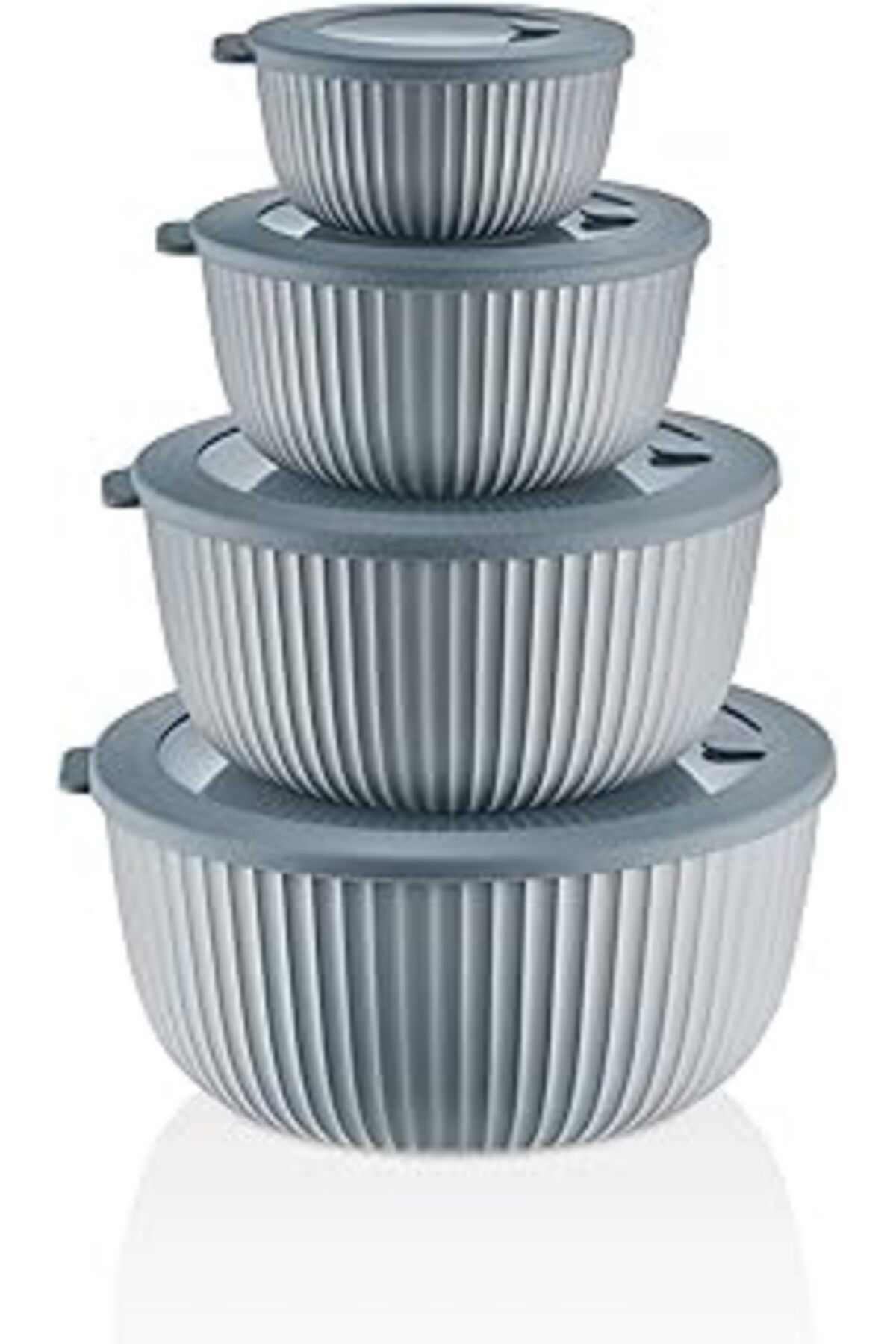 ASİTAN Mallart® 4’Lü Sızdırmaz & Hava Geçirmez Kase Seti – 4200Ml, 2600Ml, 1300Ml, 500Ml | Bpa İçermez | M