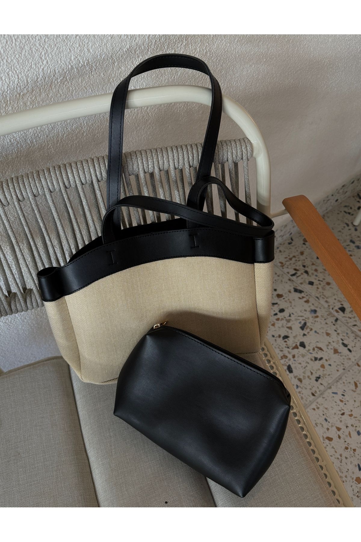Garrio Çift Saplı Kadın Kanvas Tote El ve Omuz Çantası