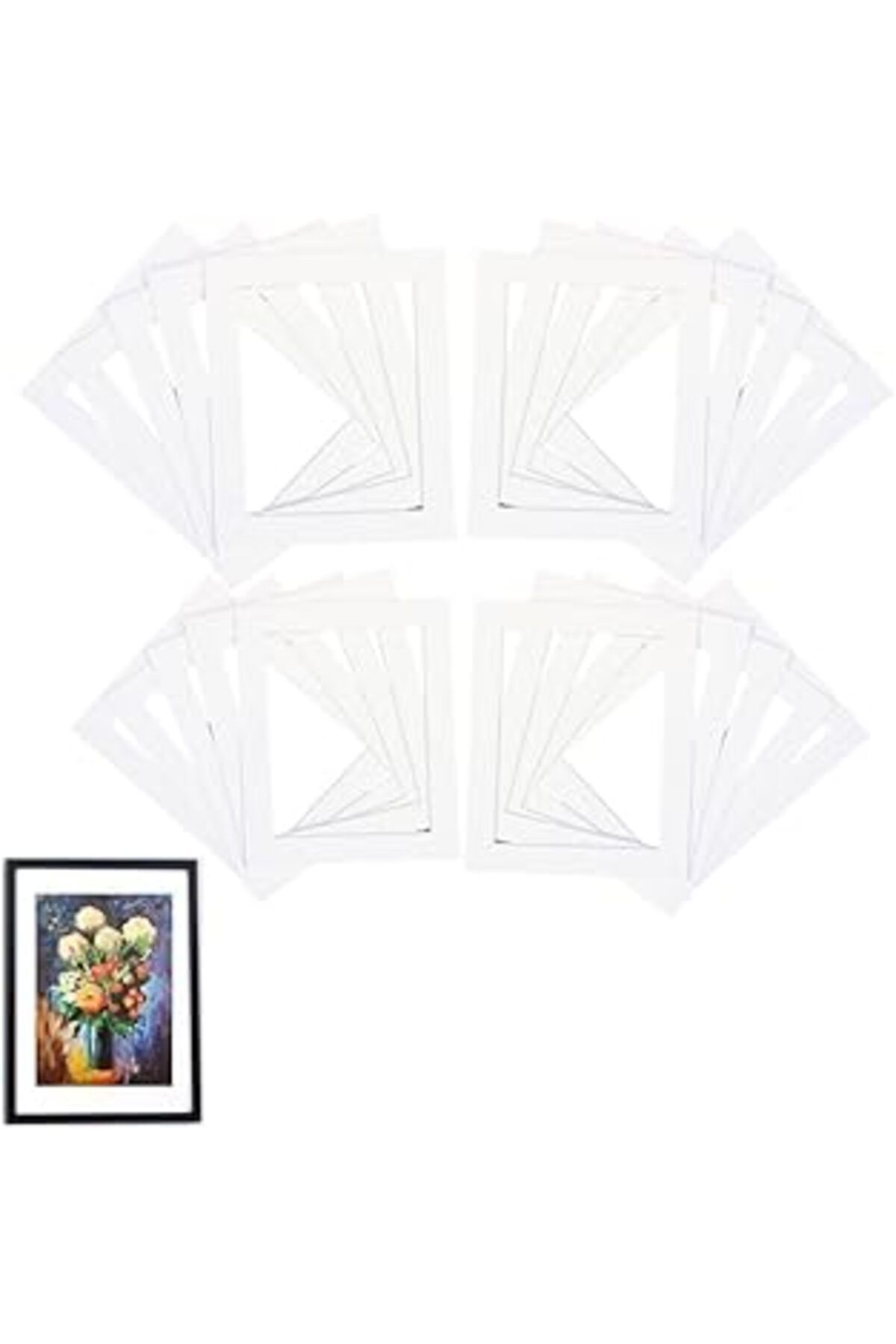 Mu Art Ahşap Runiash Fotoğraf Montajları, 20'Li Paket Resim Ekranı Fotoğraf Çerçevesi Karton Fotoğraf Resim Mont