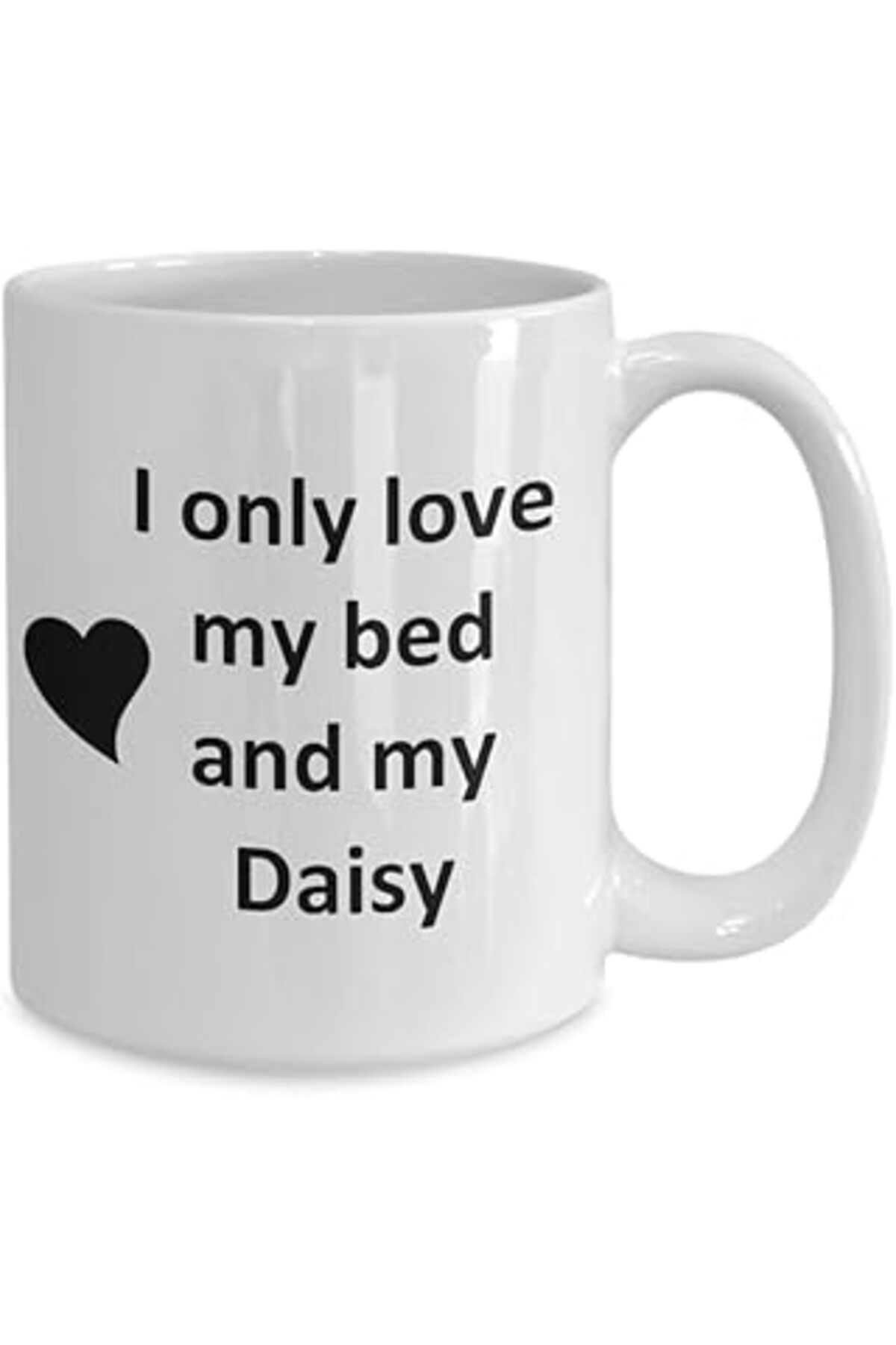 Mu Art Ahşap Print Dore Daisy Lover Kupa - Kedi Köpek Kuş Evcil Hayvan Adı - Love My Daisy Adı Kahve - Ingilizce