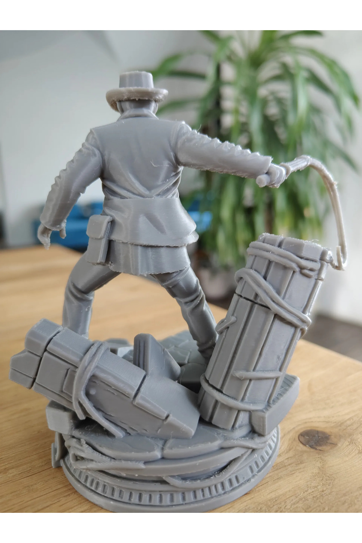 Indiana Jones Diorama 15 cm Stampa 3D Nome Figurina decorativa scrivibile con scena di avventura