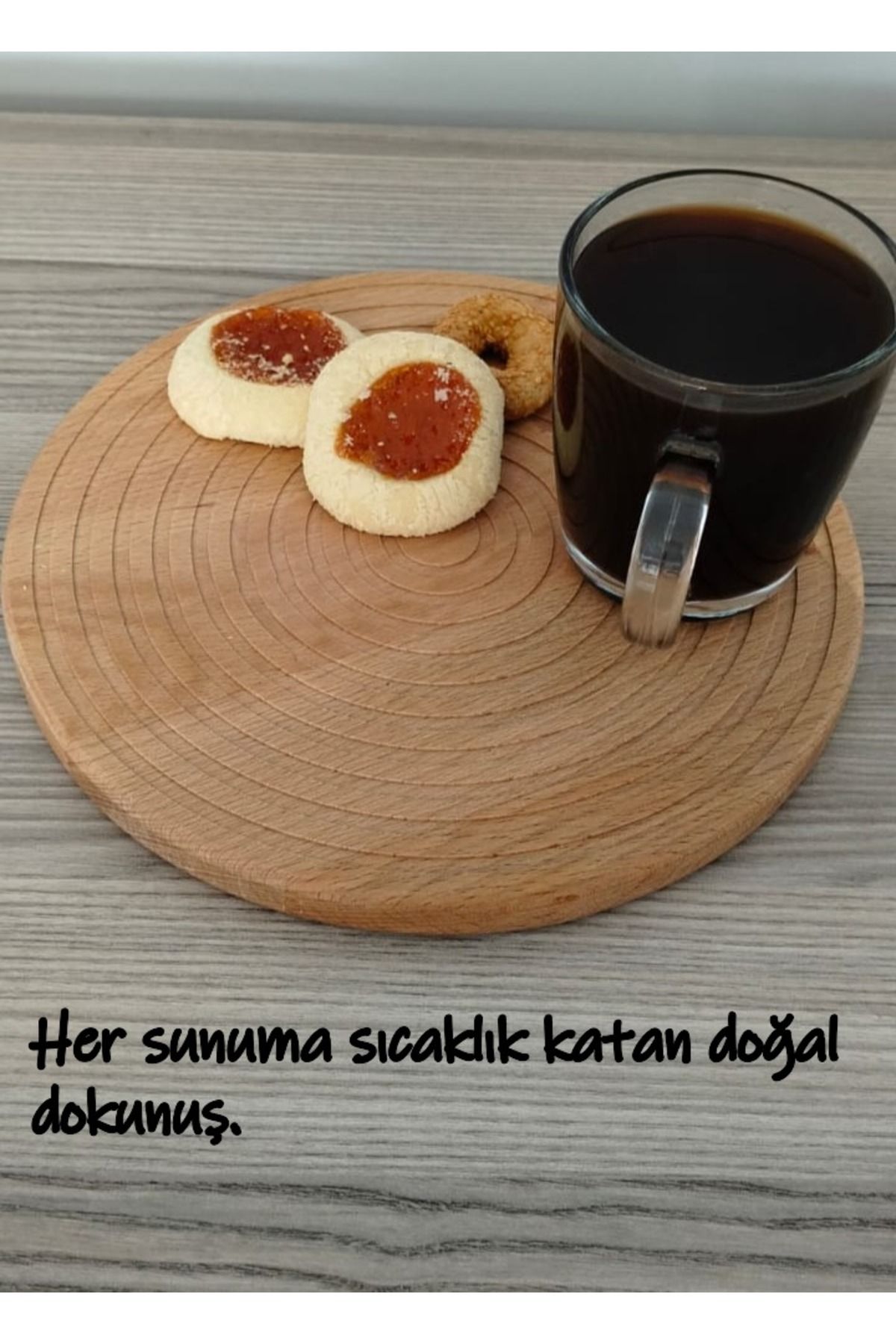 Mobika Home AHŞAP SUNUMLUK YUVARLAK