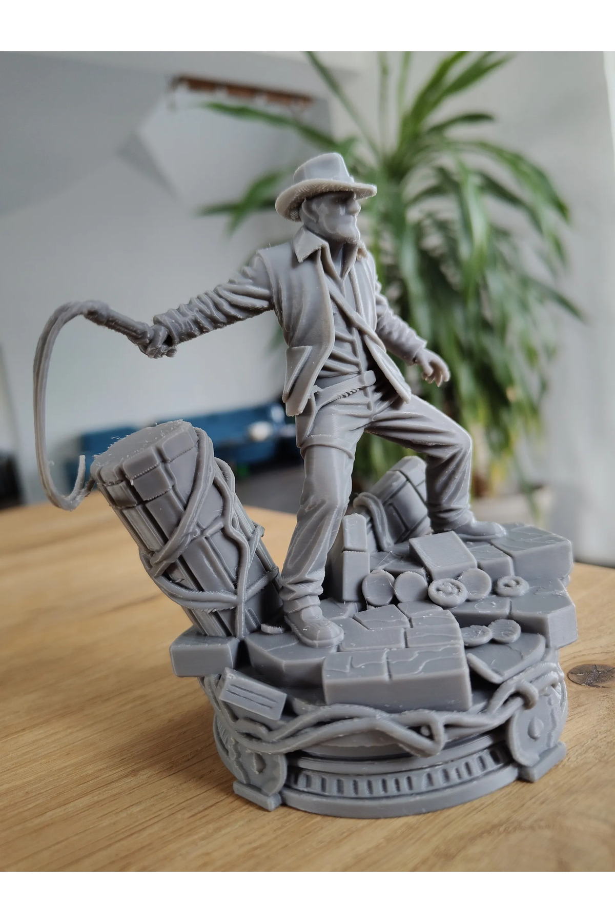 Indiana Jones Diorama 15 cm Stampa 3D Nome Figurina decorativa scrivibile con scena di avventura