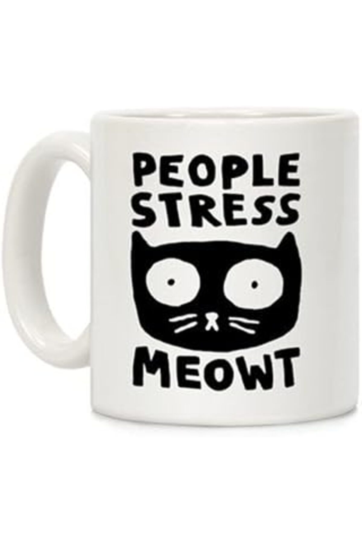 NETWORK ART Print Dore İnsanlar Stres Meowt İngilizce Kupa