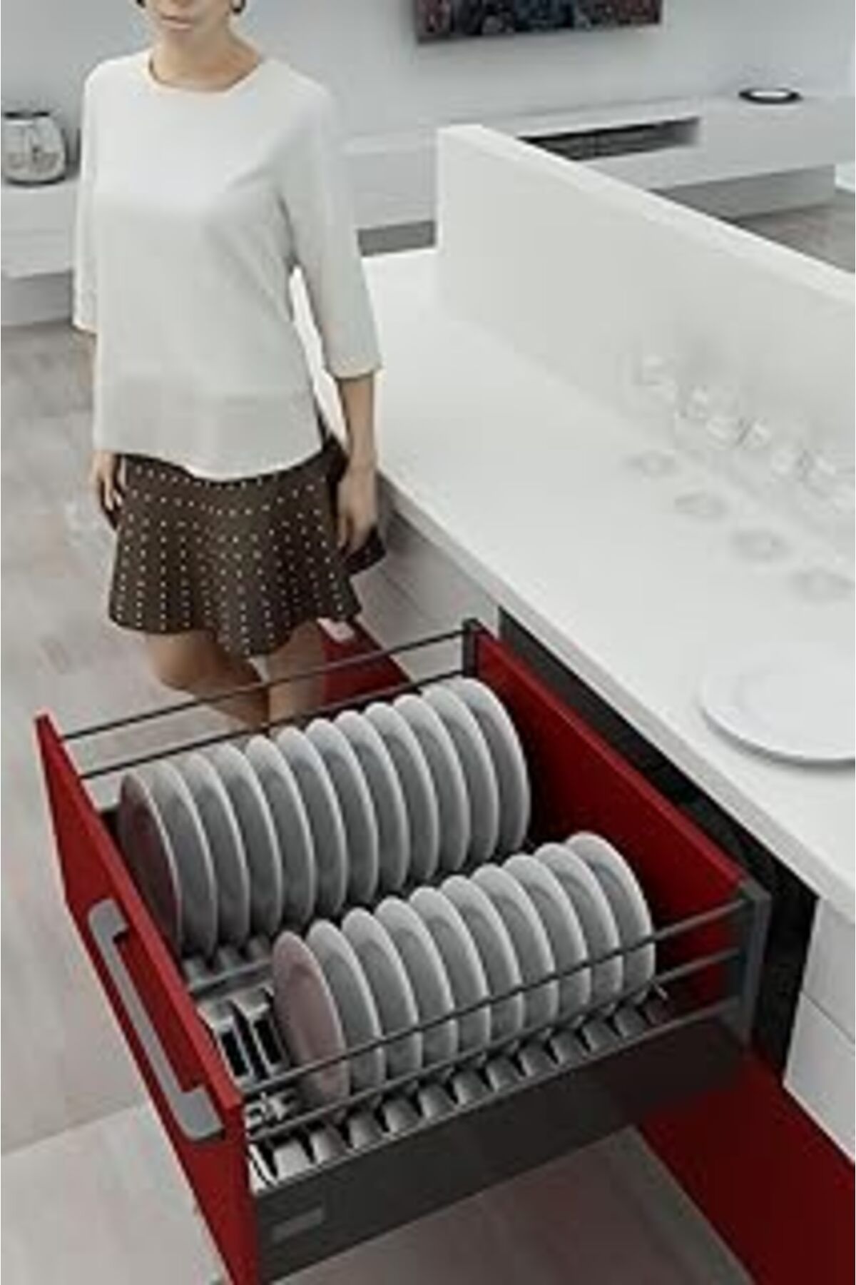 ASİTAN Tify Çekmece Içi Tabaklık 27Cmx48Cm, Antresit (3Cm En Ve 6 Cm Boydan Kesilebilir)