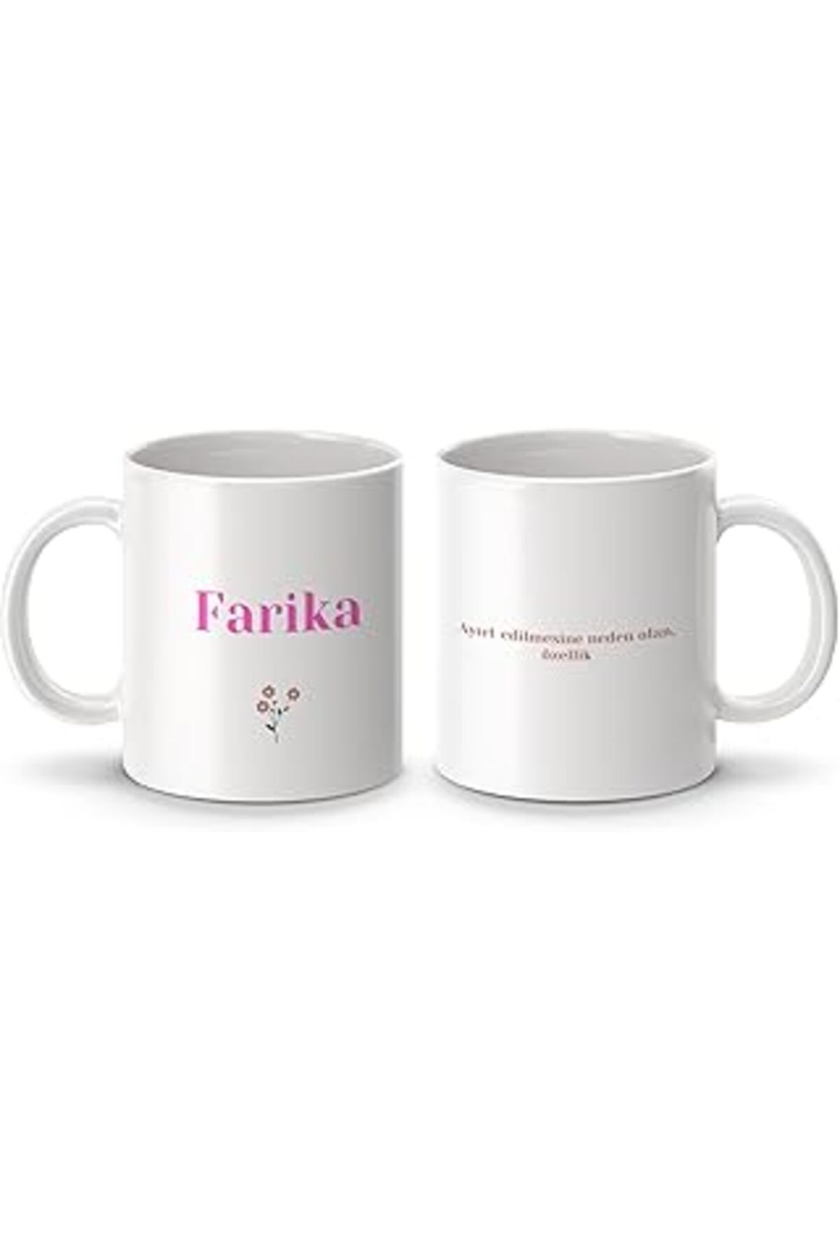 NETWORK ART Farika İsimli Kupa Bardak, İsimli Bardak, Hediye Kupa Bardak, Kahve Kupa Bardak