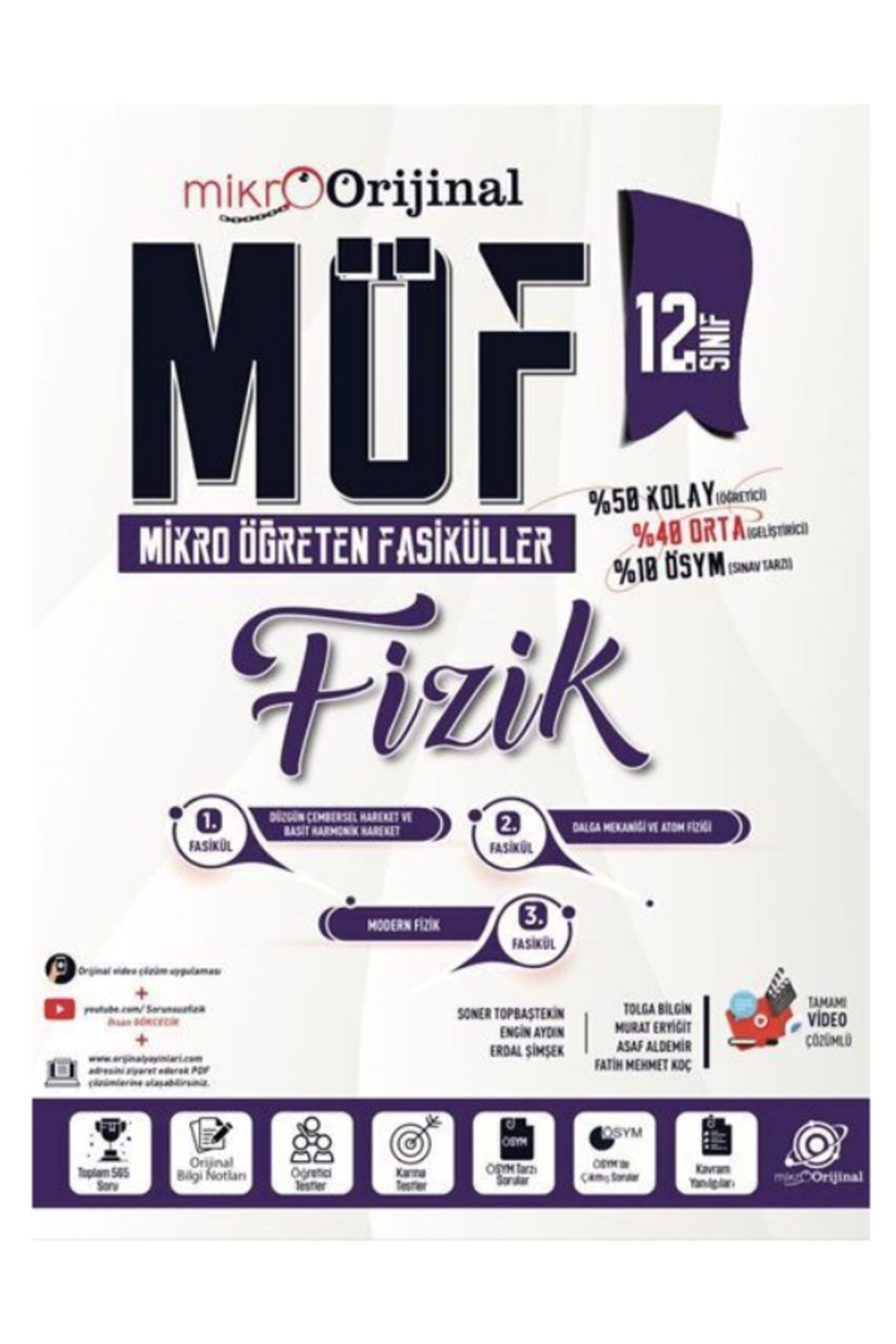 Orijinal Yayınları 12. Orijinal Mikro Sınıf Fizik MÖF Mikro Öğreten Fasiküller