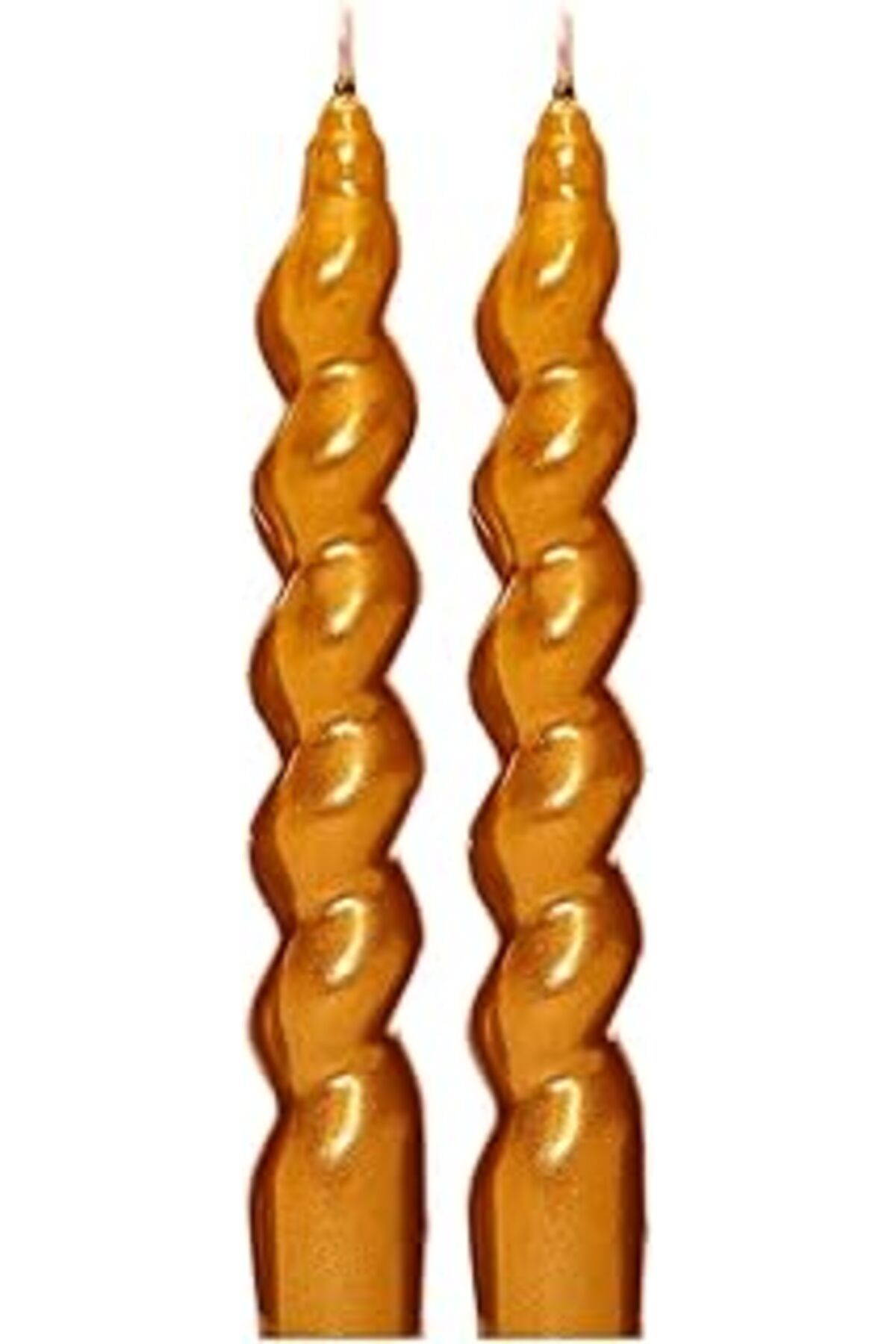 NETWORK ART Missi 2li Twirl Glow Gold Şamdan Mum Seti (18 CM)