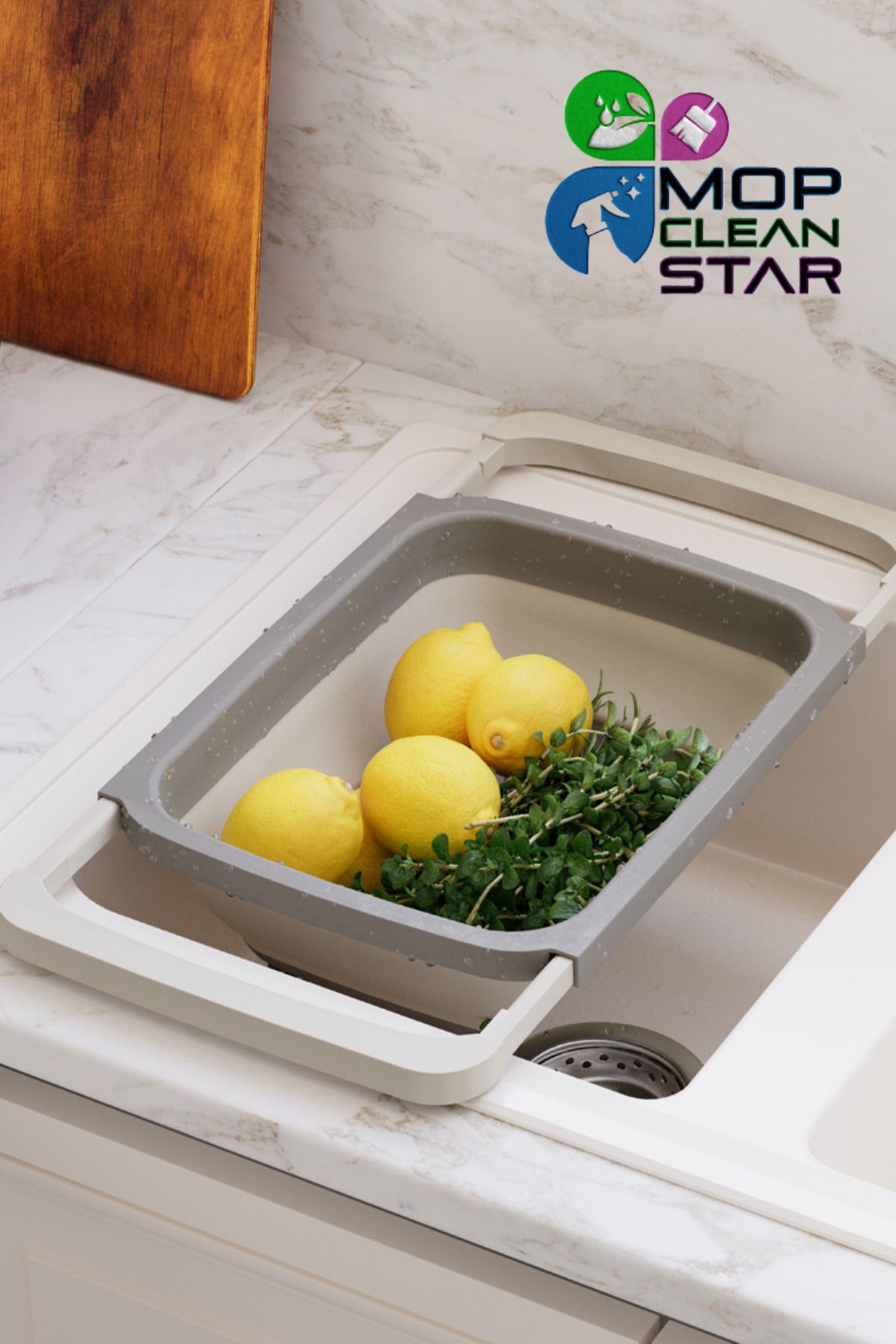 Mop Clean Star Mega Boy Katlanabilir Süzgeç 6.3 L | Ayarlanabilir, BPA Free, (Karışık Renk Gönderilir)