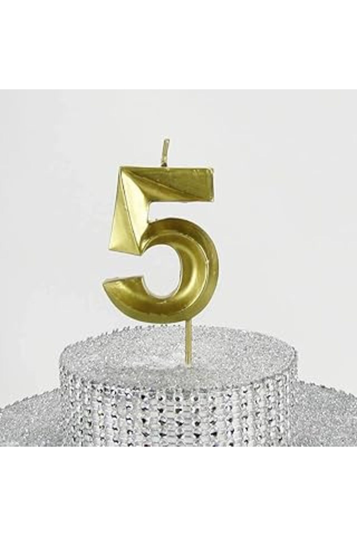 NETWORK ART Parti Vitrini 5 Beş Rakamlı Gold (ALTIN) Mum 6.5 Cm