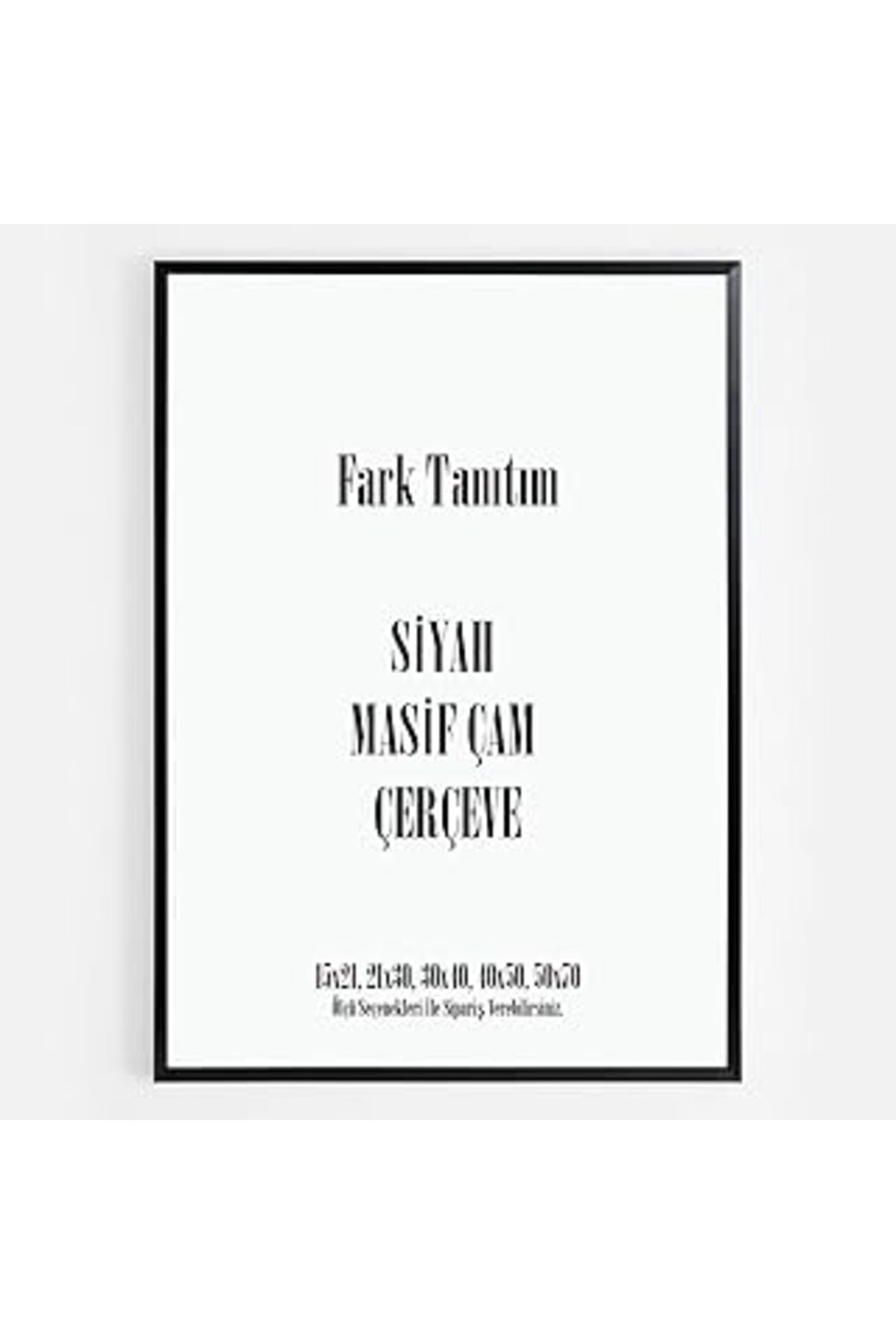 Mu Art Ahşap Fark Tanıtım Premium Masif Çam Çerçeve - 3Mm Mdf Arkalık - 500 Mikron Kırılmaz Şeffaf Pvc Ön Koruma