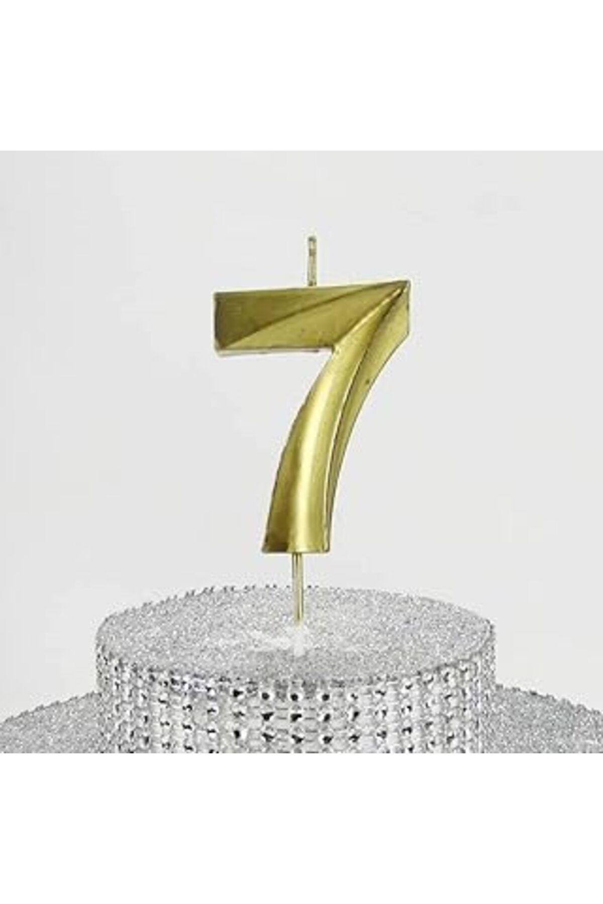 Roses Store Parti Vitrini 7 Yedi Rakamlı Gold (ALTIN) Mum 6.5 Cm