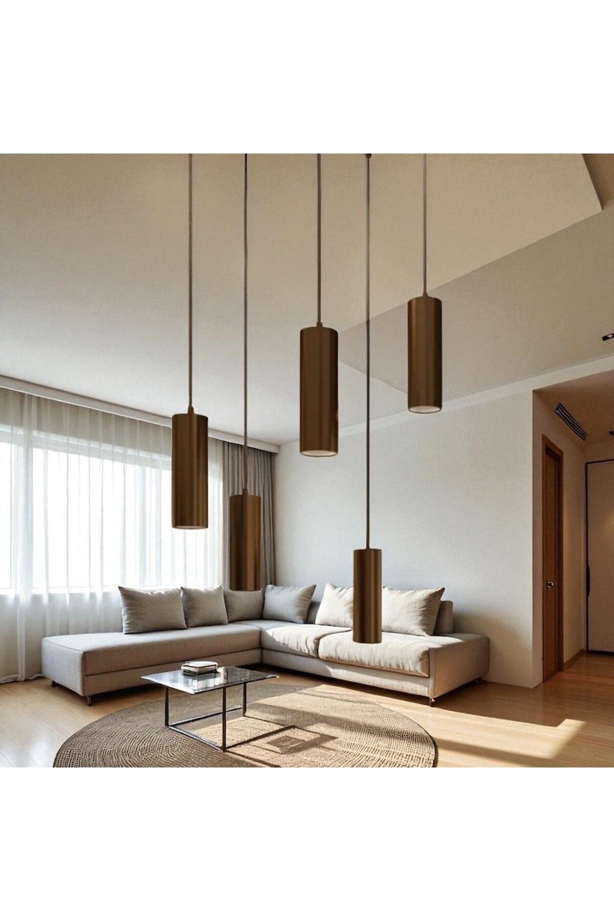 Ferenat Home Eskitme Renk 5'li Spot Silindir Avize Gu10 duylu