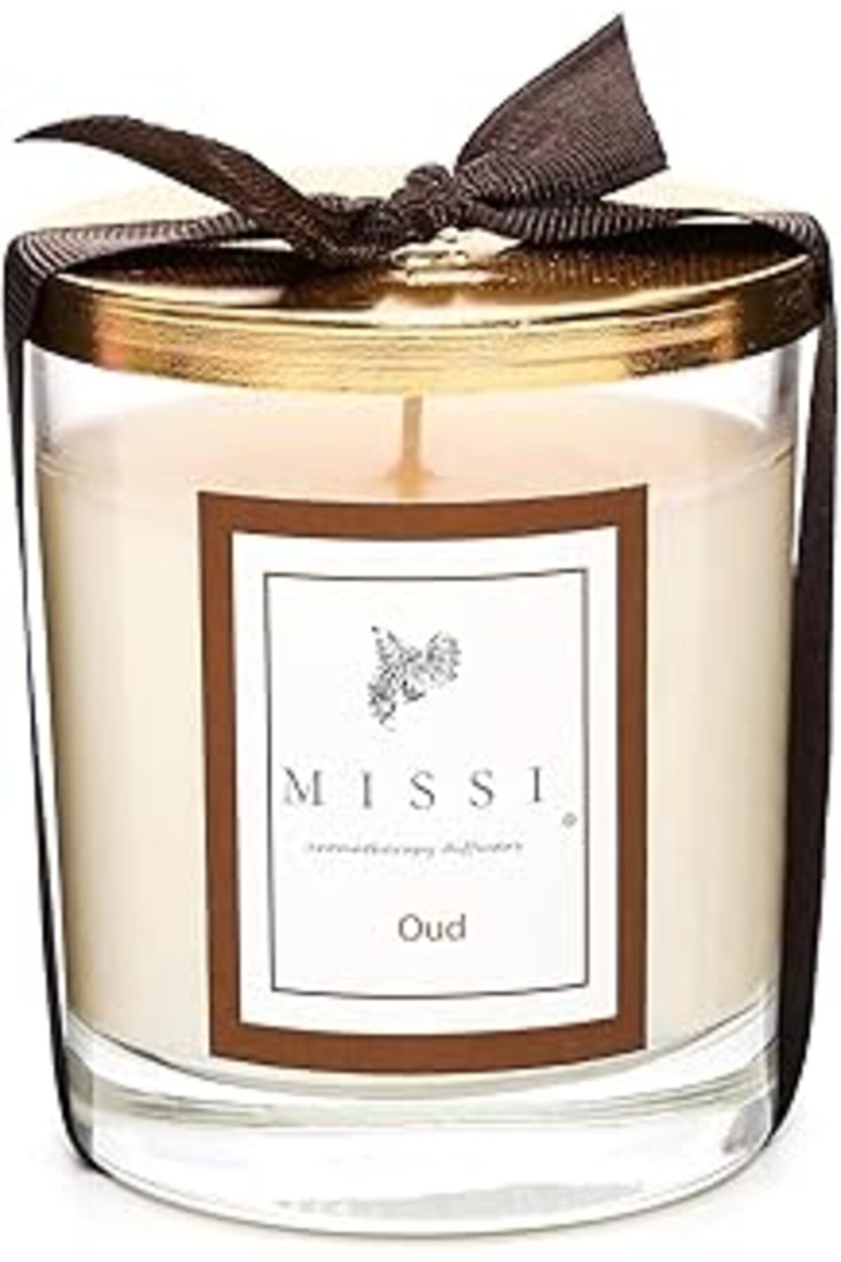 Mu Art Ahşap Kapaklı Oud Kokulu Vegan Mum (140 Gr)