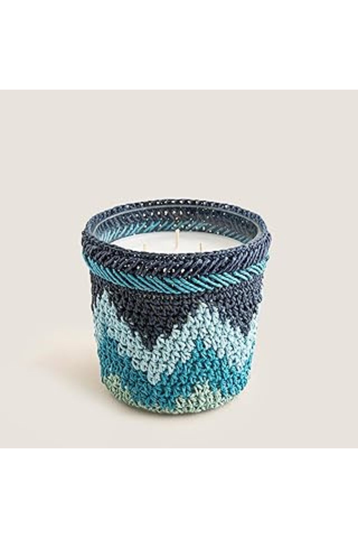 NETWORK ART Chakra Boho Coastal Tığ Işi Kokulu Mum 12x13 Cm Mavi
