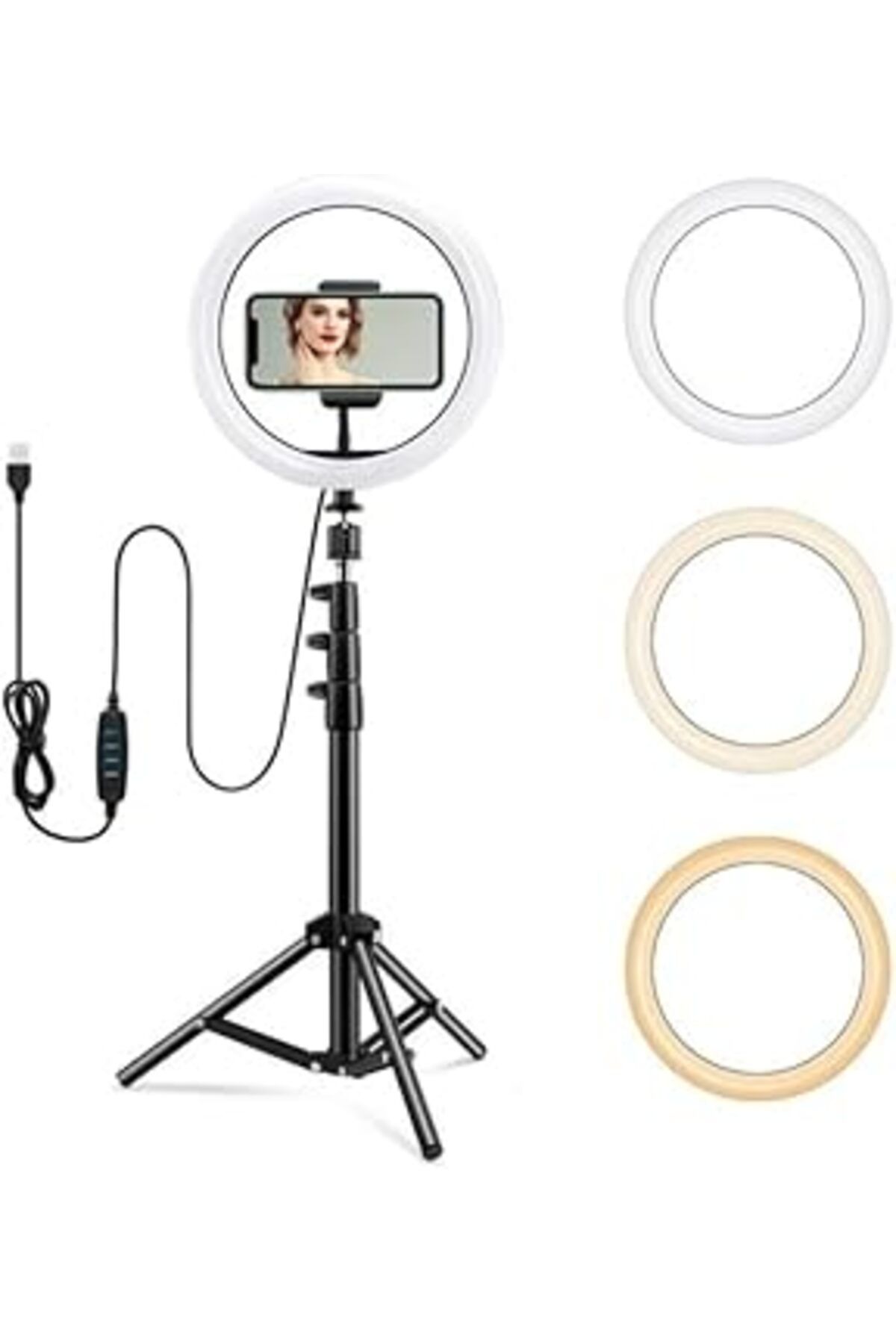 NETWORK ART Halka Işık Genişletilmiş Tripod Standı Ve Telefon Tutucusu Youtube Videosu Kamera Led Halka Işık Ak
