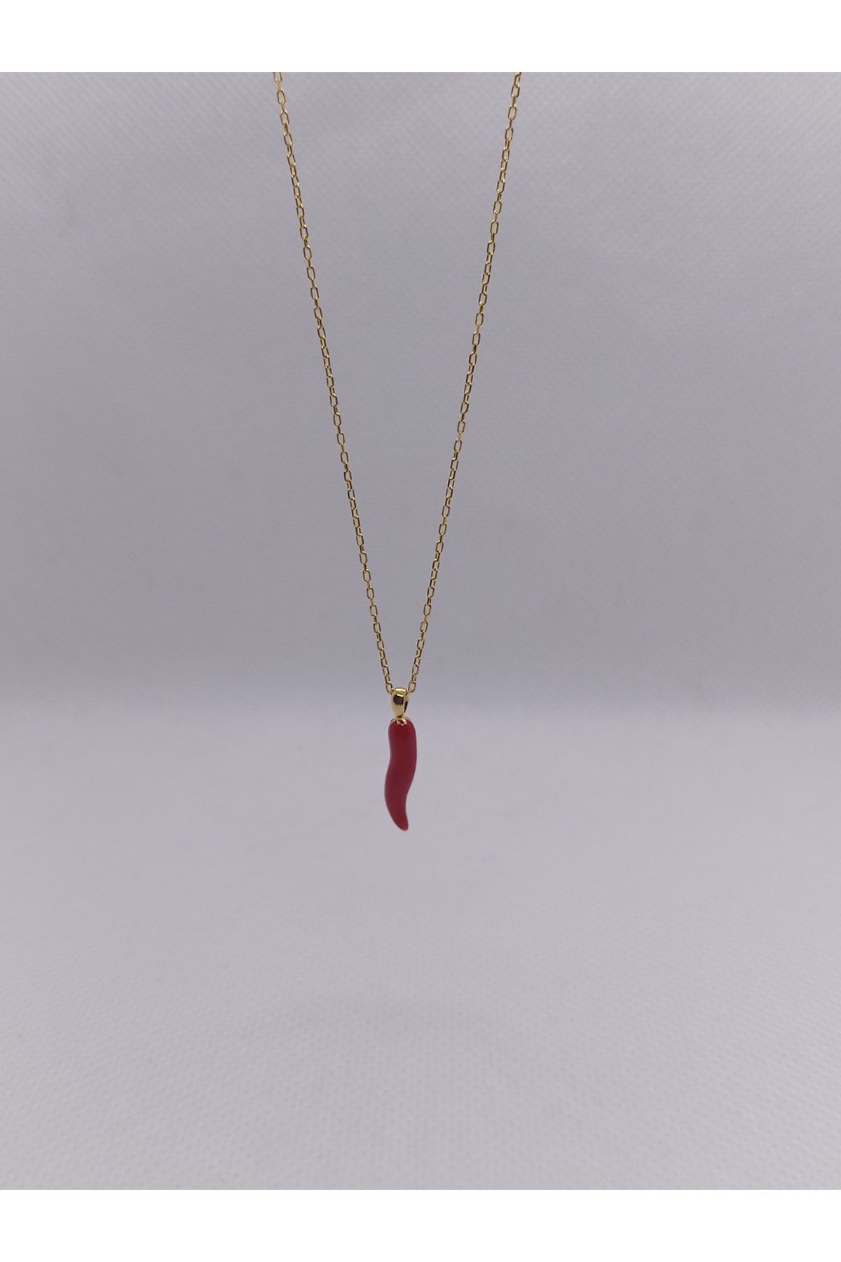 Kjewelry 925 Ayar Gümüş Kırmızı Biber Kolye