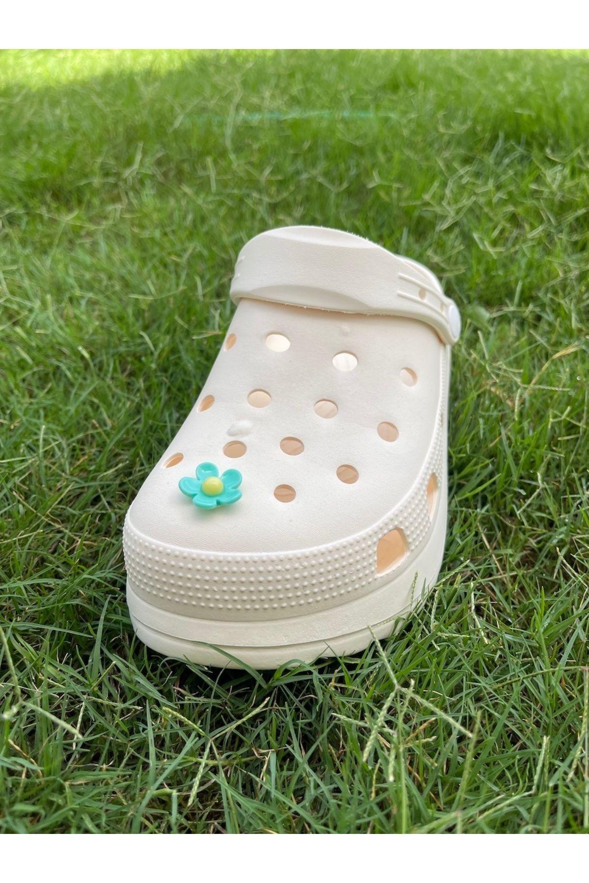 Crocs Yeşil Çiçekli Üç Boyutlu Terlik Süsü/Çiçek Crocs Charm /Crocs Jibbitz