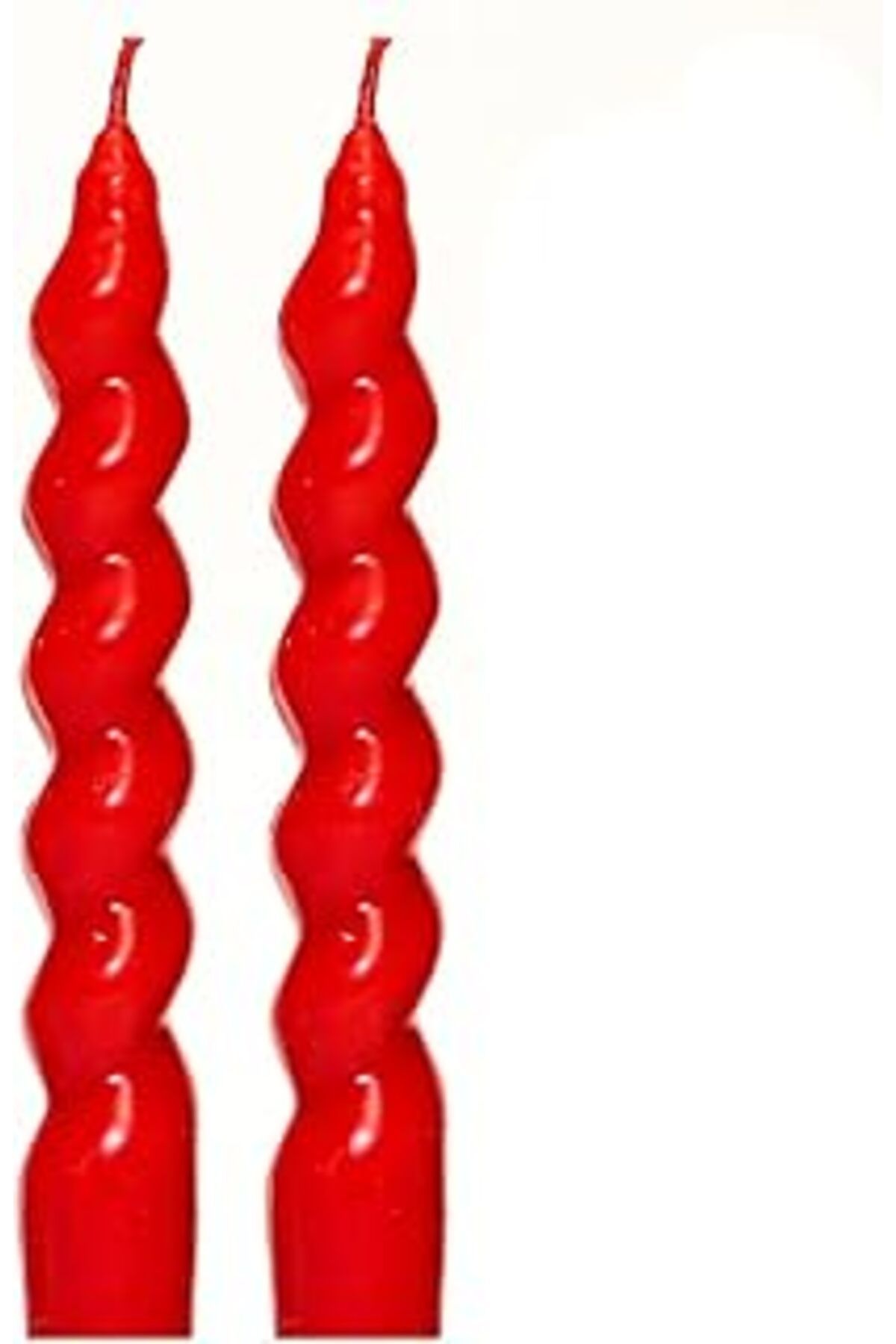 NETWORK ART Yılbaşı 2'Li Twirl Glow Kırmızı Şamdan Mum Seti (18 Cm)
