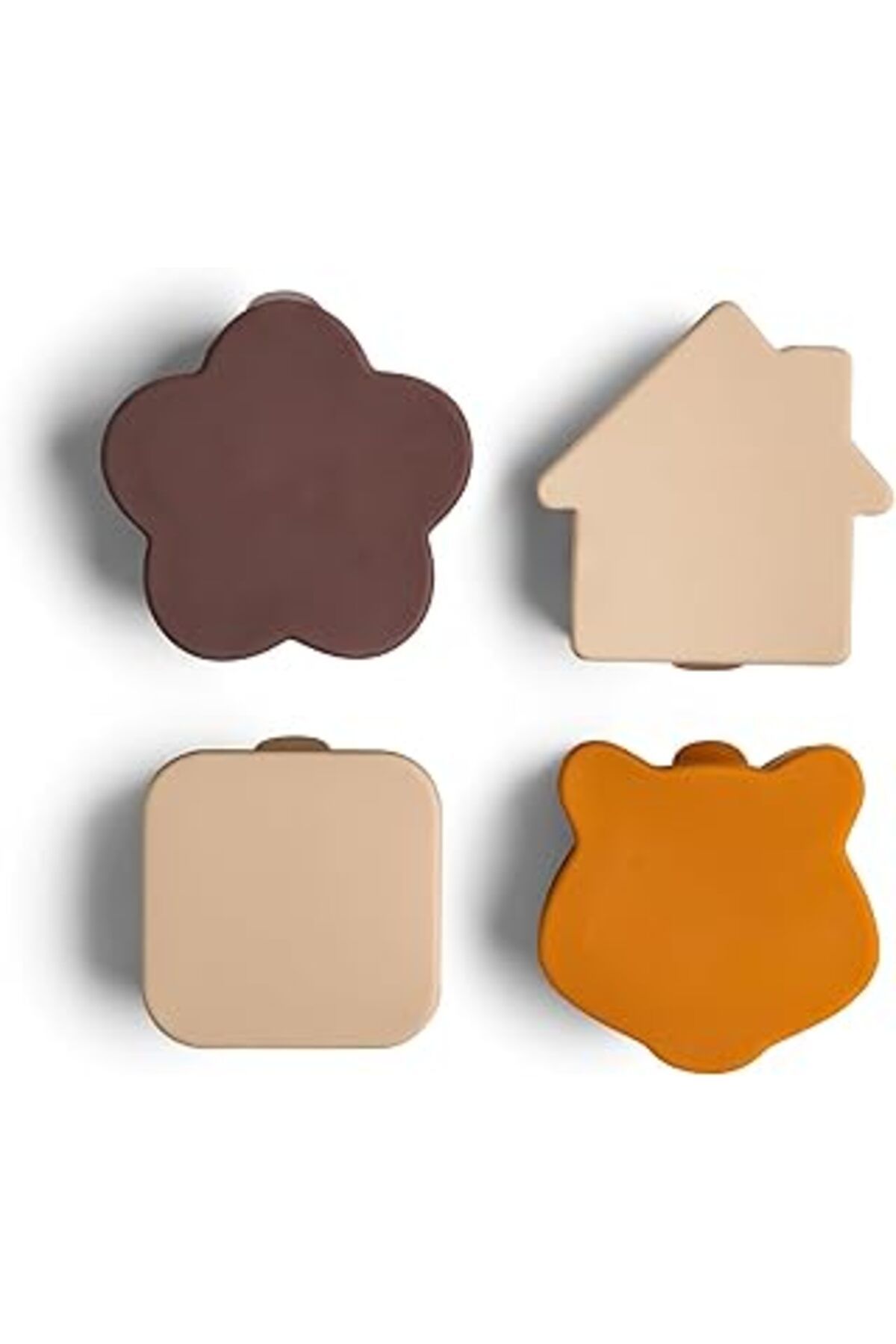 ASİTAN Citron Citron 4'Lü Silikon Beslenme Kutusu Düzenleyicileri - Beige/Plum/Caramel 1060995