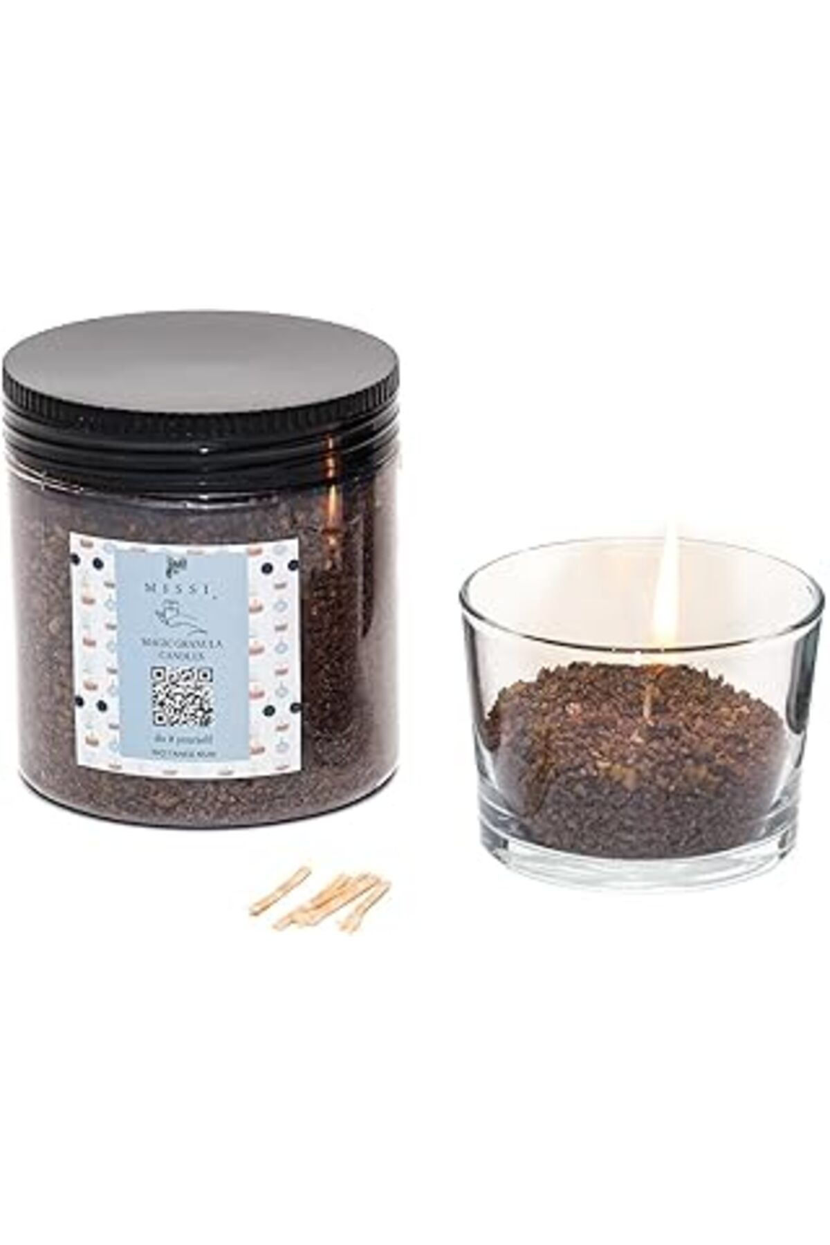 ASİTAN Black Vanilya Kokulu Siyah Yaratıcı İnci Tozu Mum (30 Adet Fitil Ile Birlikte)-250 Gr