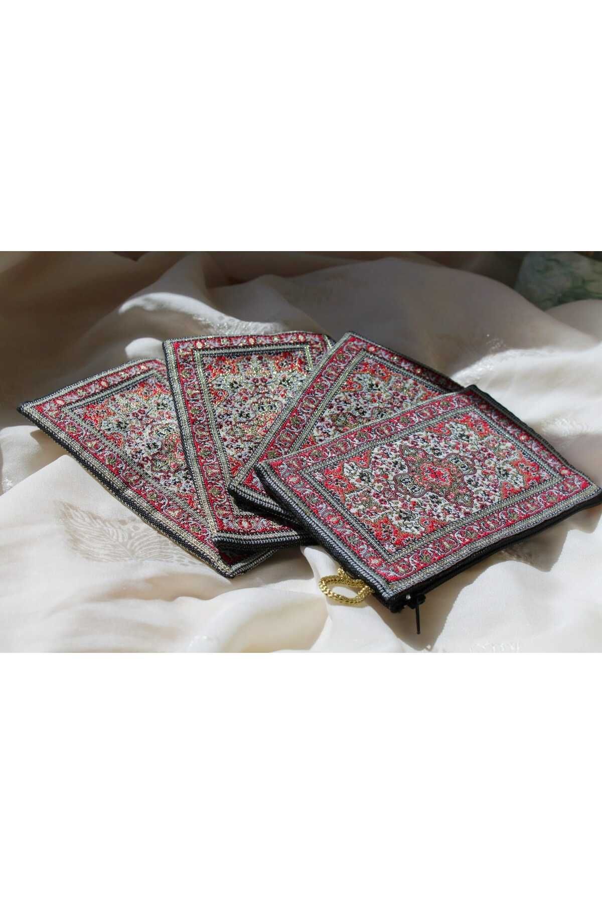 ATÖLYE AY PARÇASI Dokuma Kilim Desenli Cüzdan ( 4 lü satılmaktadır.), Bozuk Para Cüzdanı, Hediyelik Cüzdan