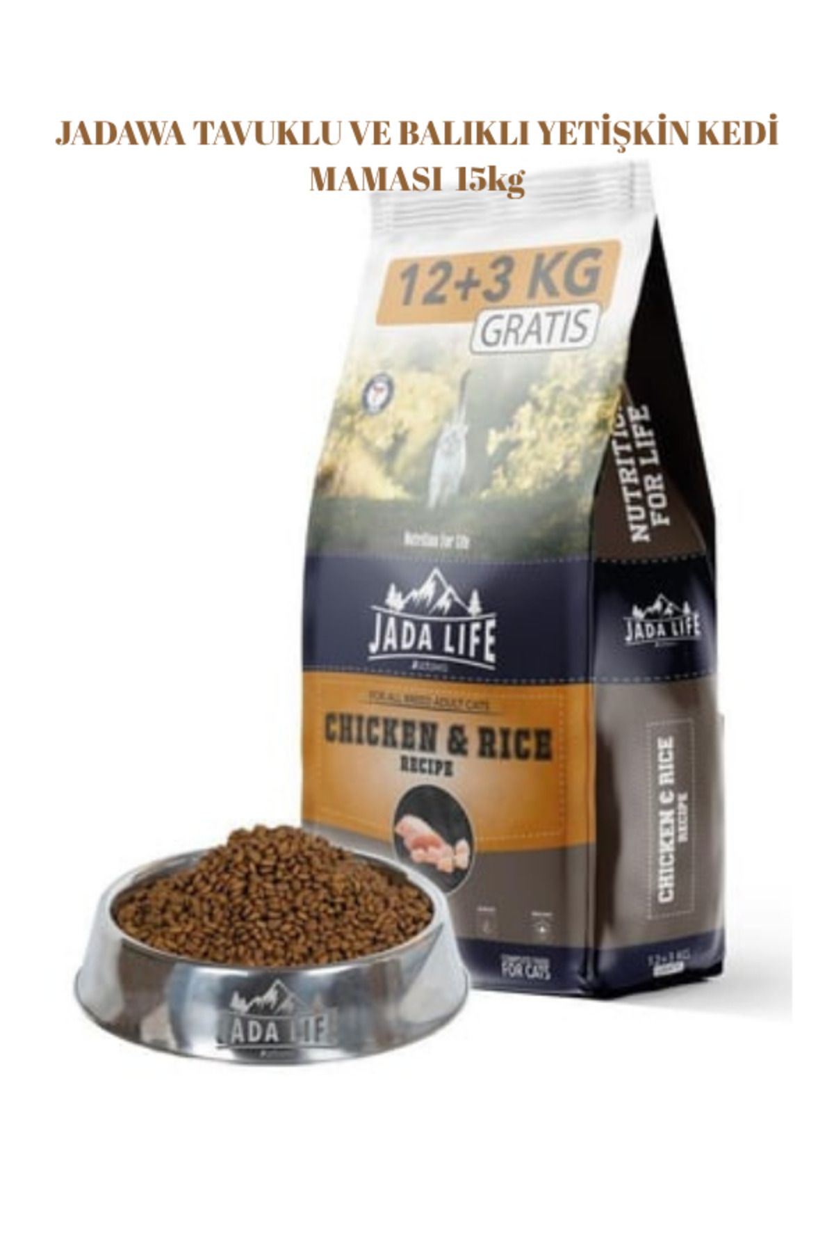 jadawa JADA LIFE TAVUKLU VE BALIKLI YETİİKİN KEDİ MAMASI 15 KG