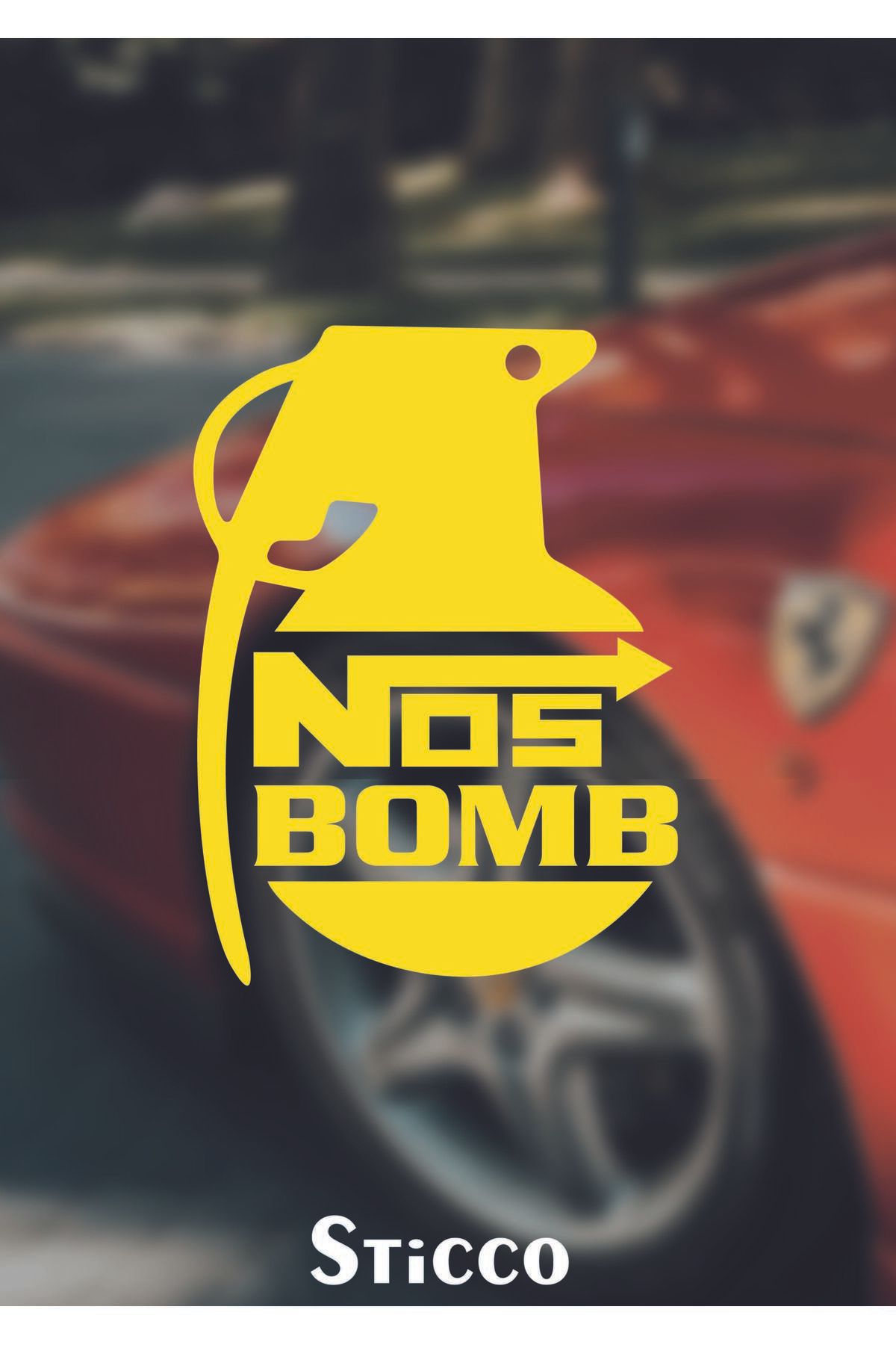 Sticco Nos Bomb JDM Araba-Motosiklet Cam Etiket Sticker 21x28cm
