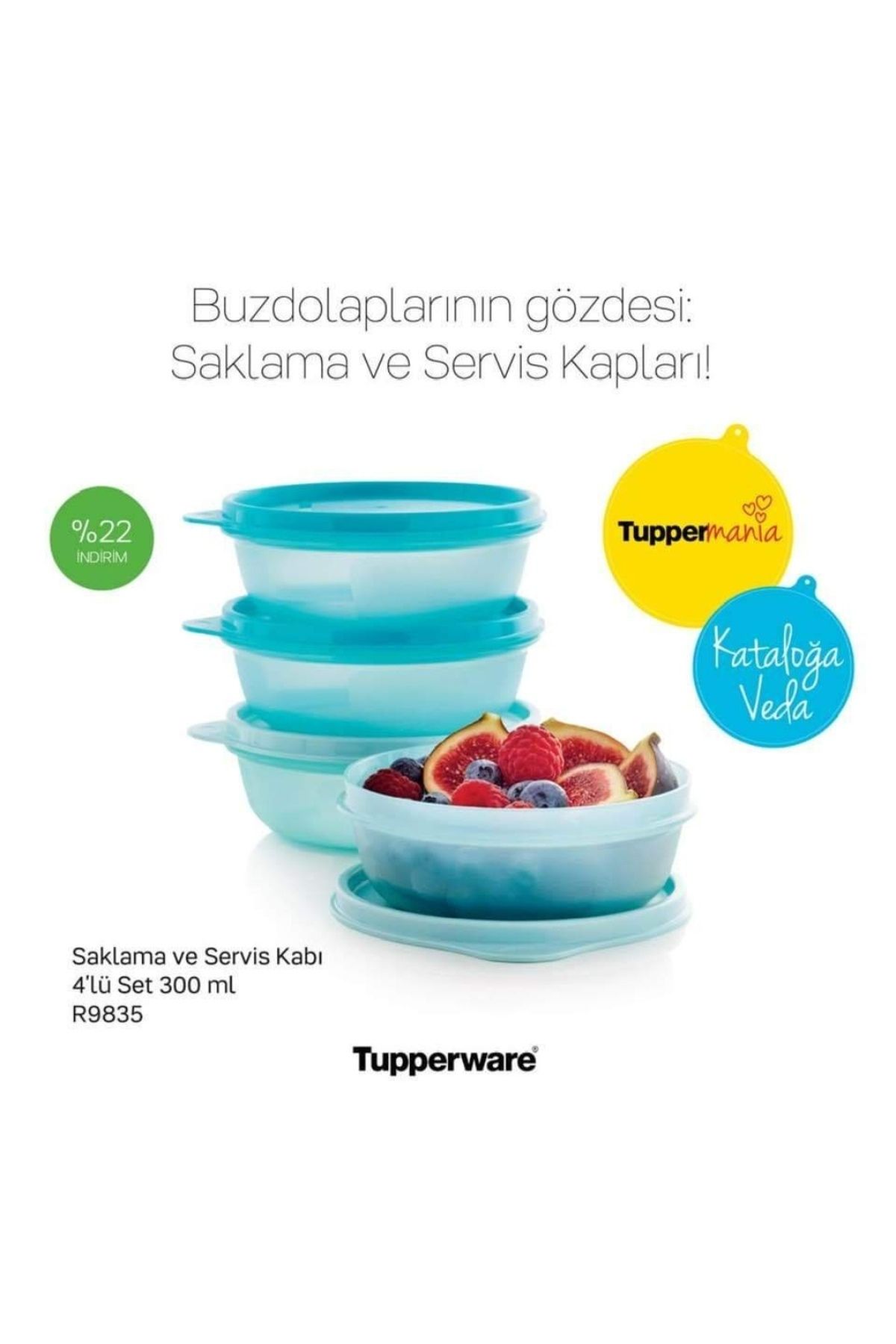 Tupperware Şekerkap 4 Adet 300 ML.
