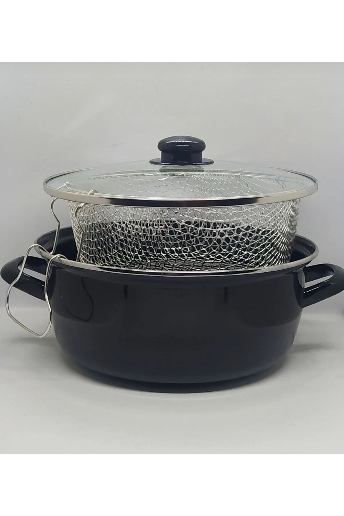 Home Cips Chef 22 Cm Emaye Kızartma Tenceresi siyah renk